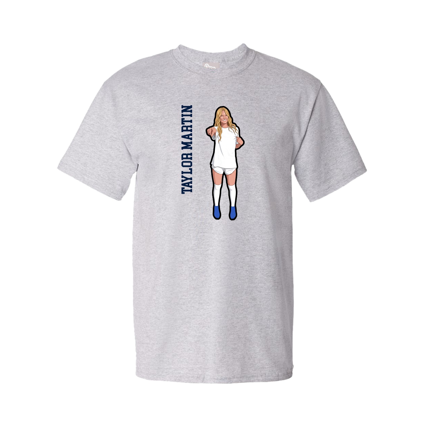 Tee — Name Vertical in Grey