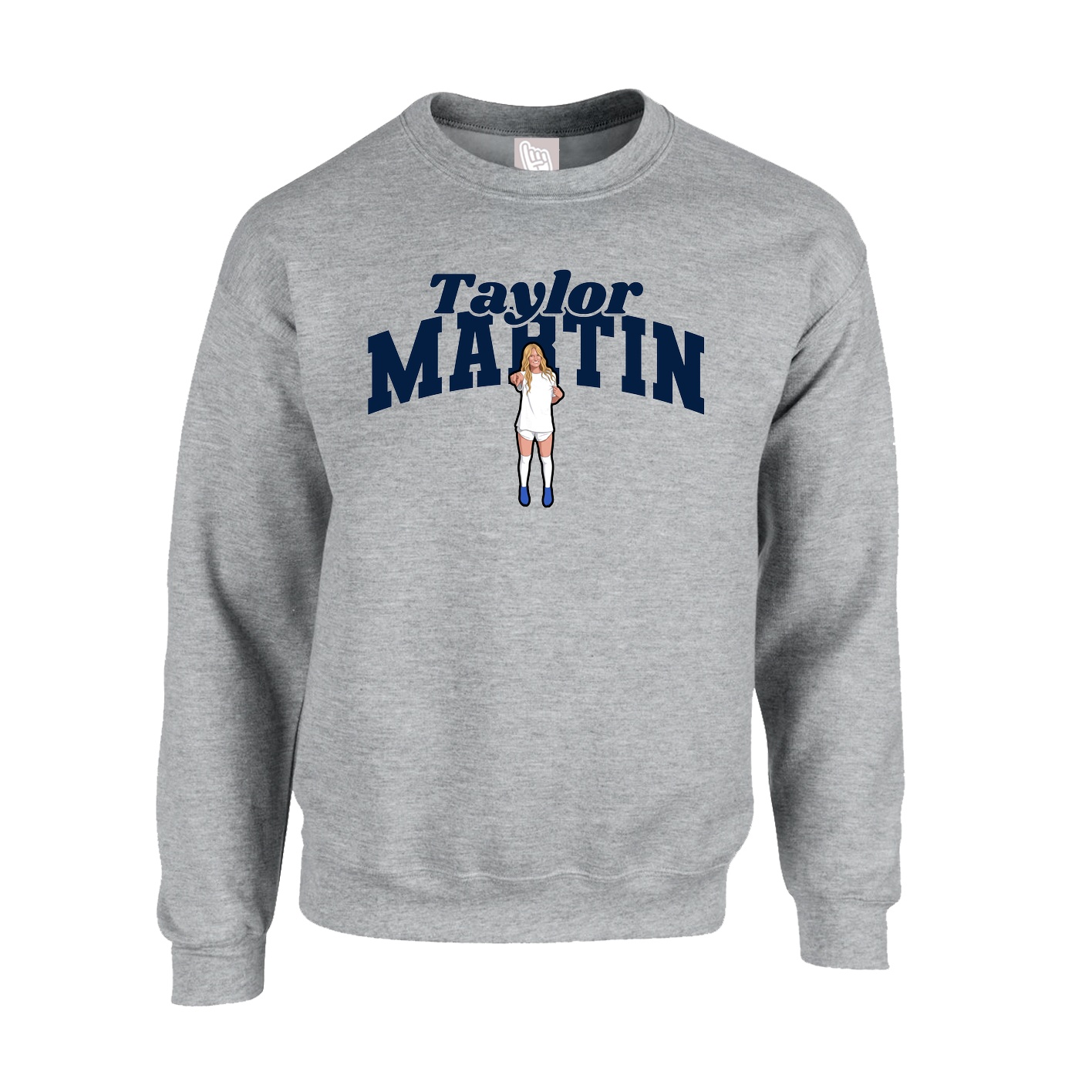 Fleece Crew — Signature Arch in Grey
