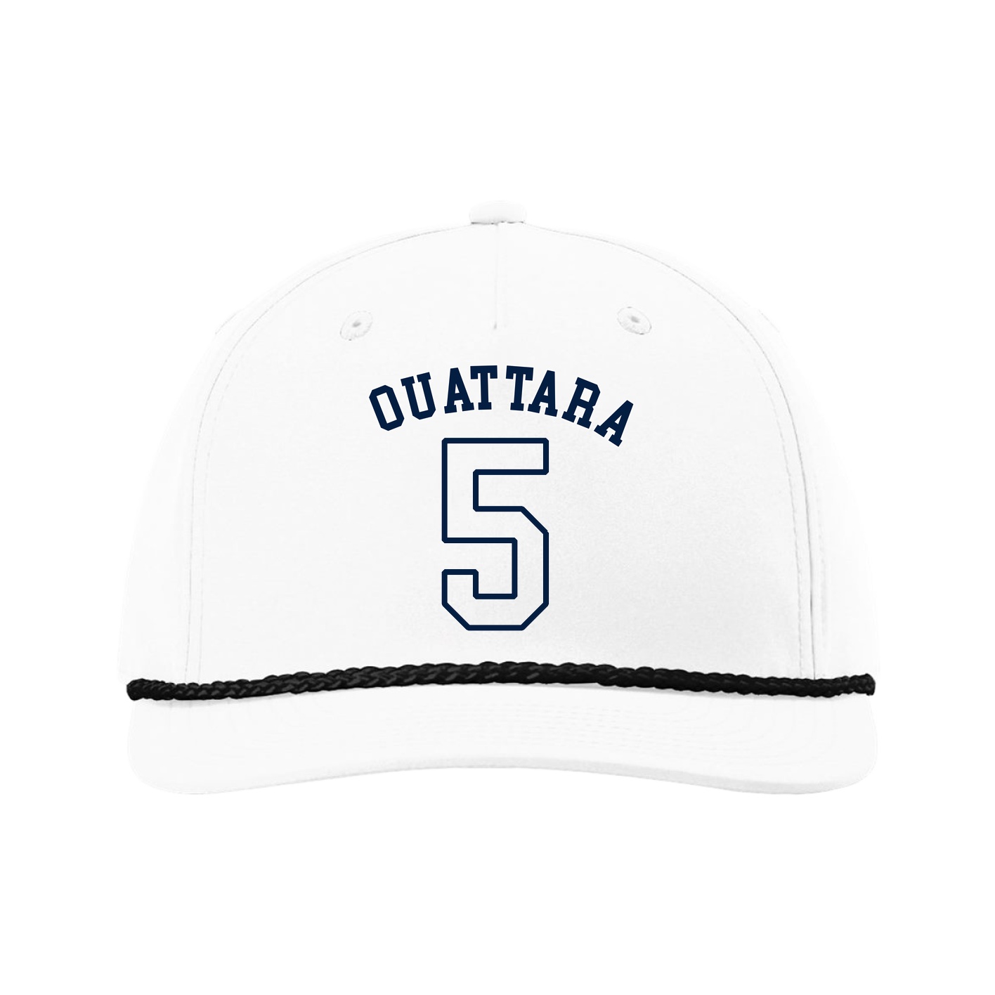 Five-Panel Classic Rope Cap — Shirsey Arch in White