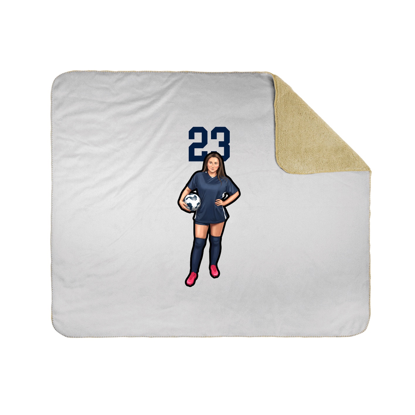 Throw Blanket — Number Top in White