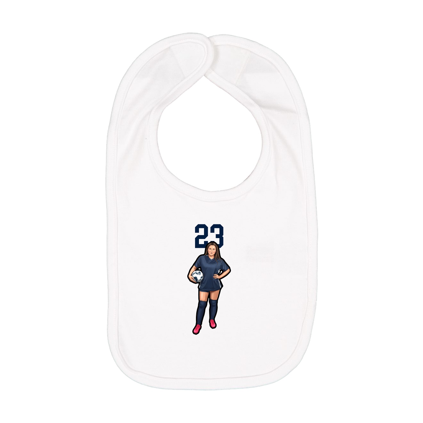 Infant Bib — Number Top in White