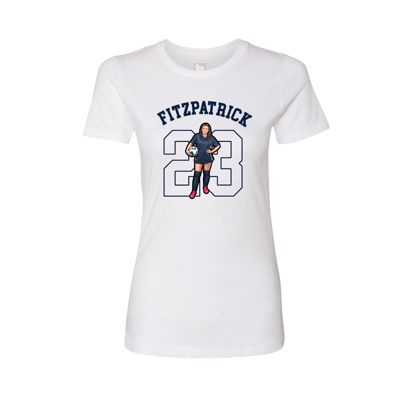 Fitted Women's Tee — Shirsey Arch in White