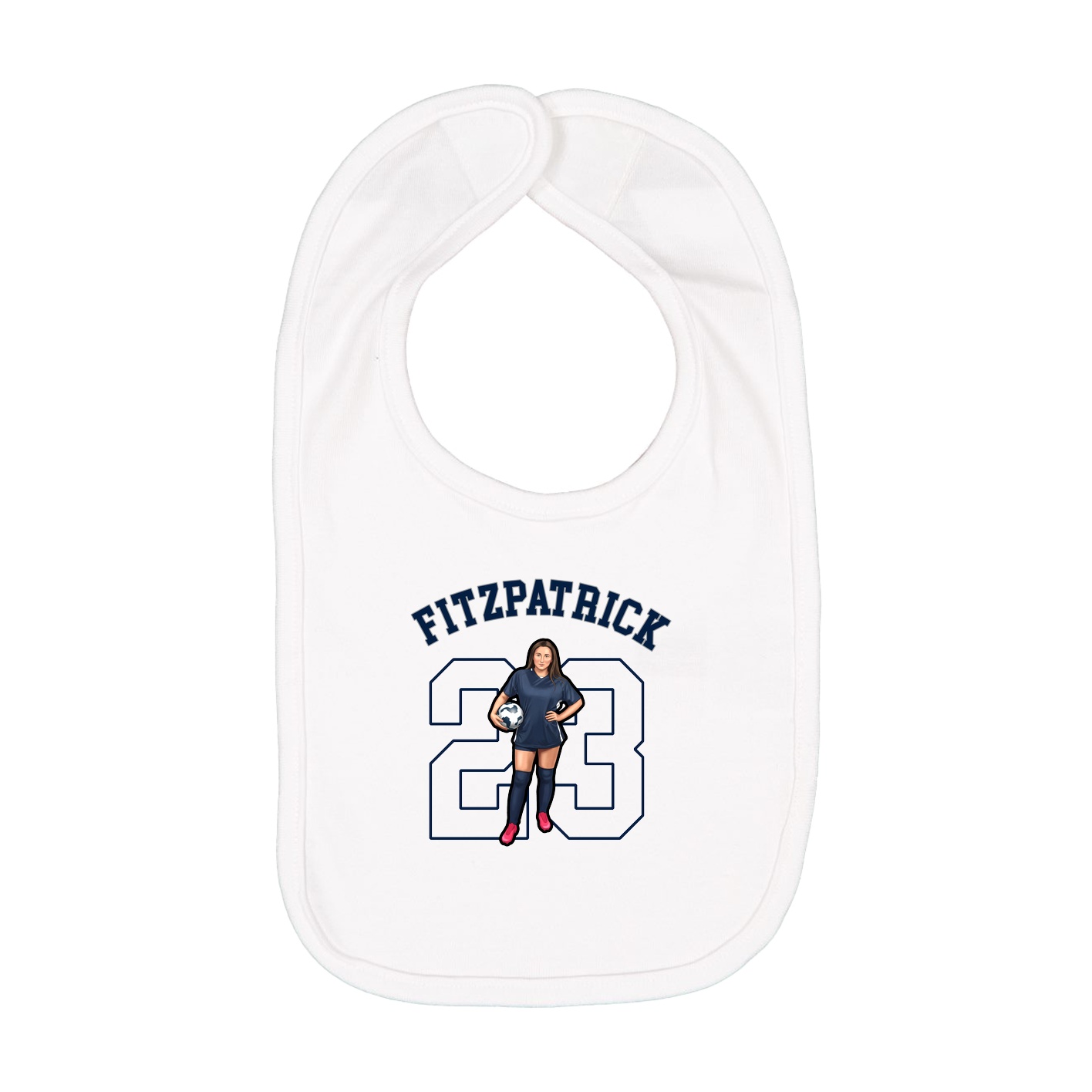 Infant Bib — Shirsey Arch in White