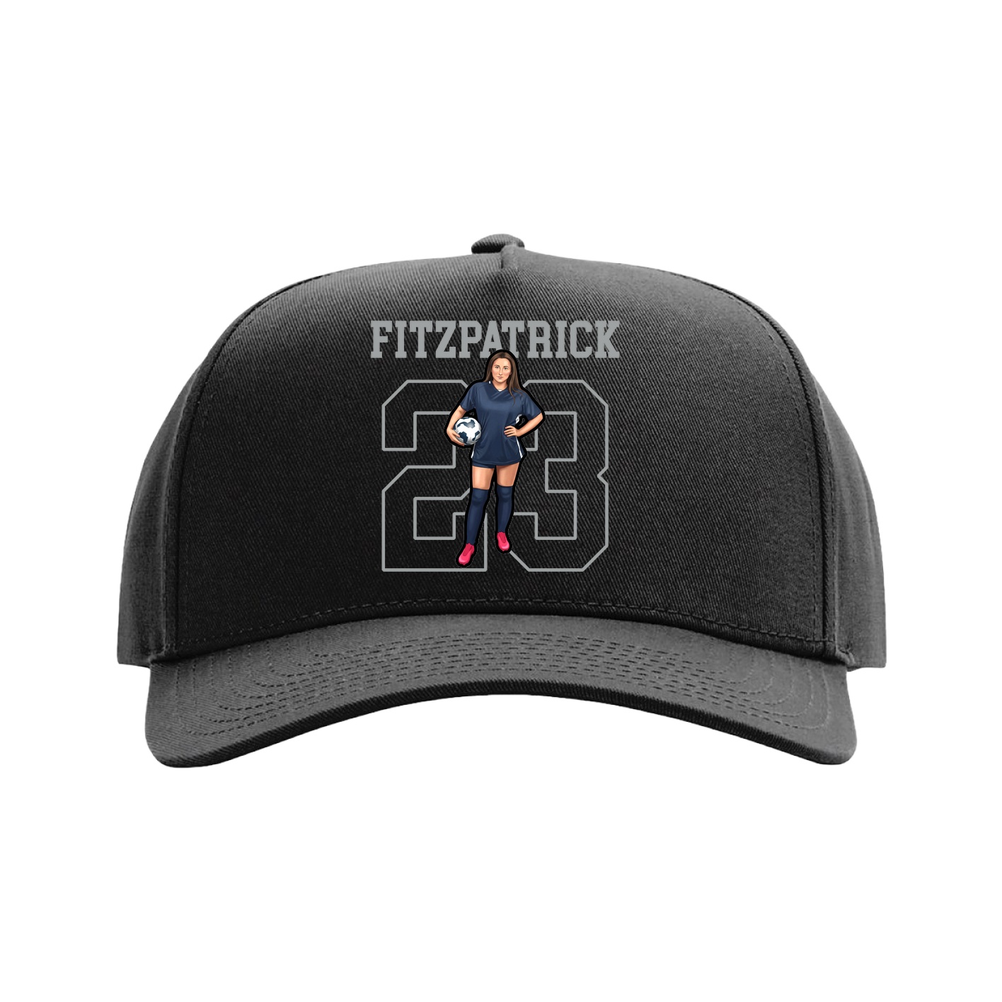 Full Fabric Five-Panel Champ Cap — Shirsey in Black