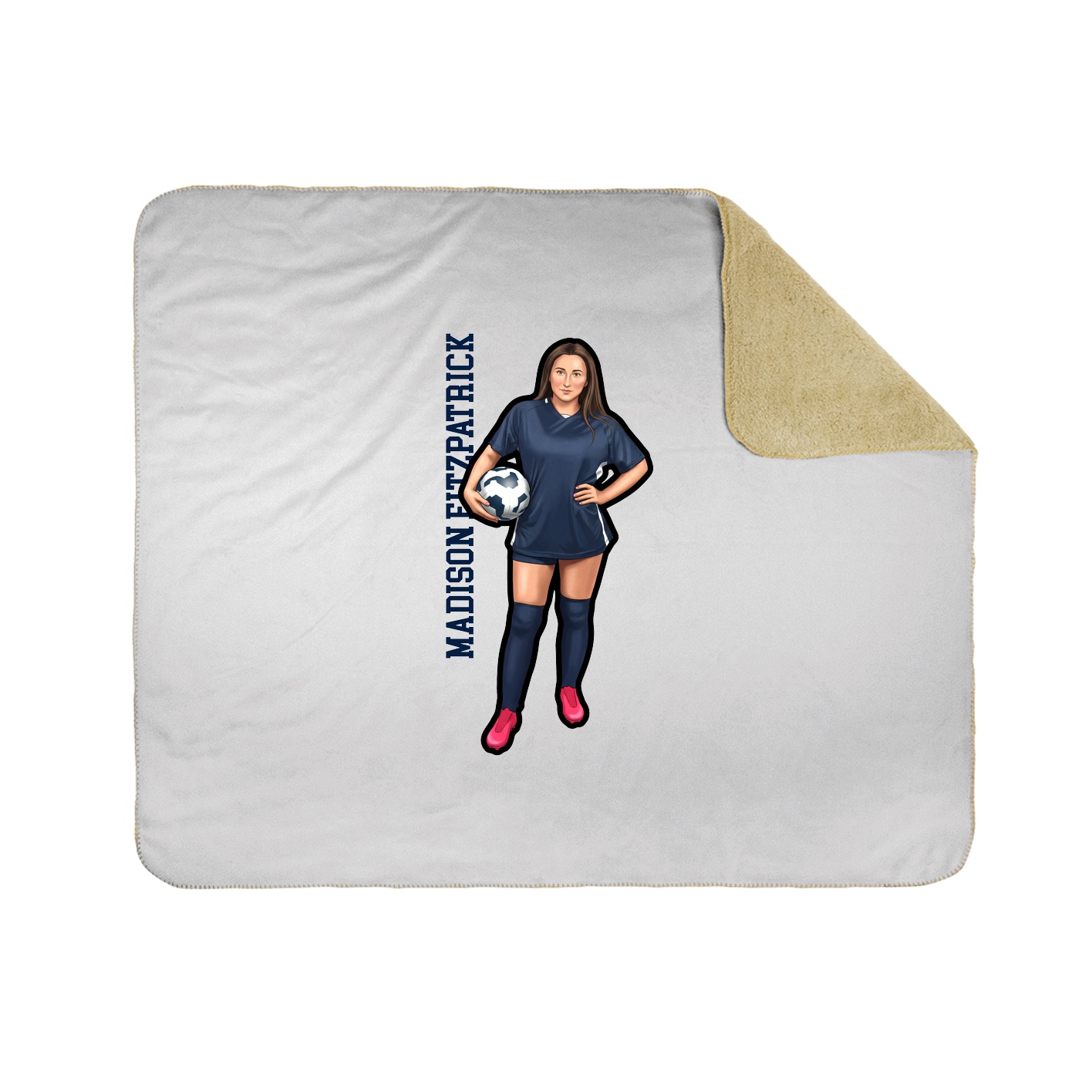 Throw Blanket — Name Vertical in White