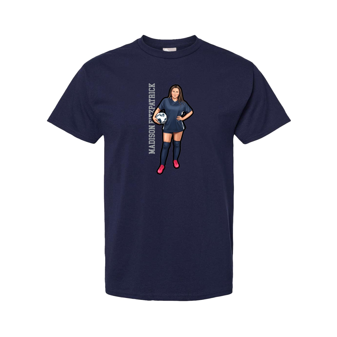 Tee — Name Vertical in Navy