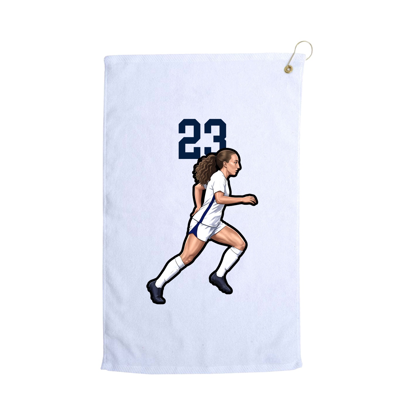 Golf Towel — Number Top in White