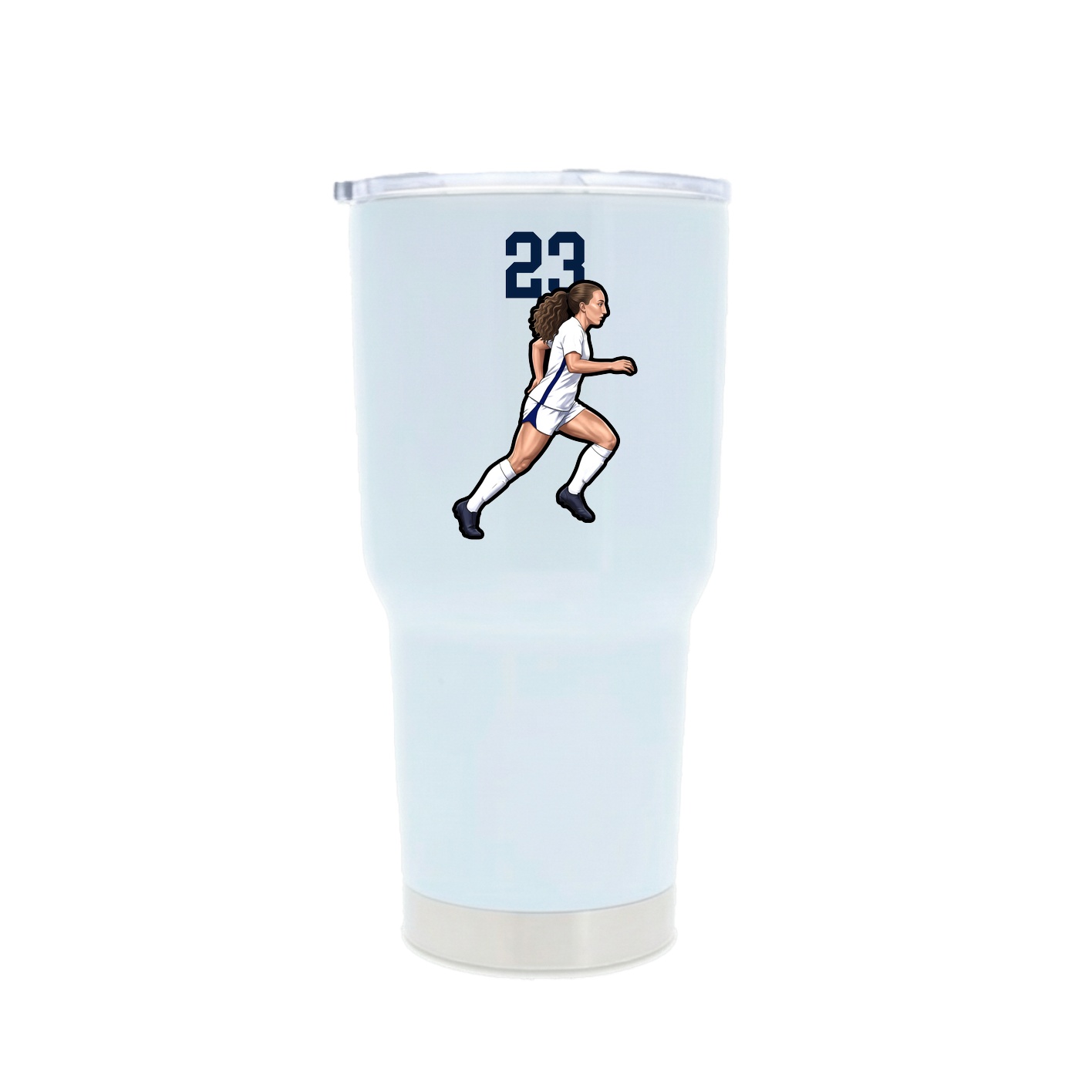 30oz Stainless Steel Tumbler — Number Top in White