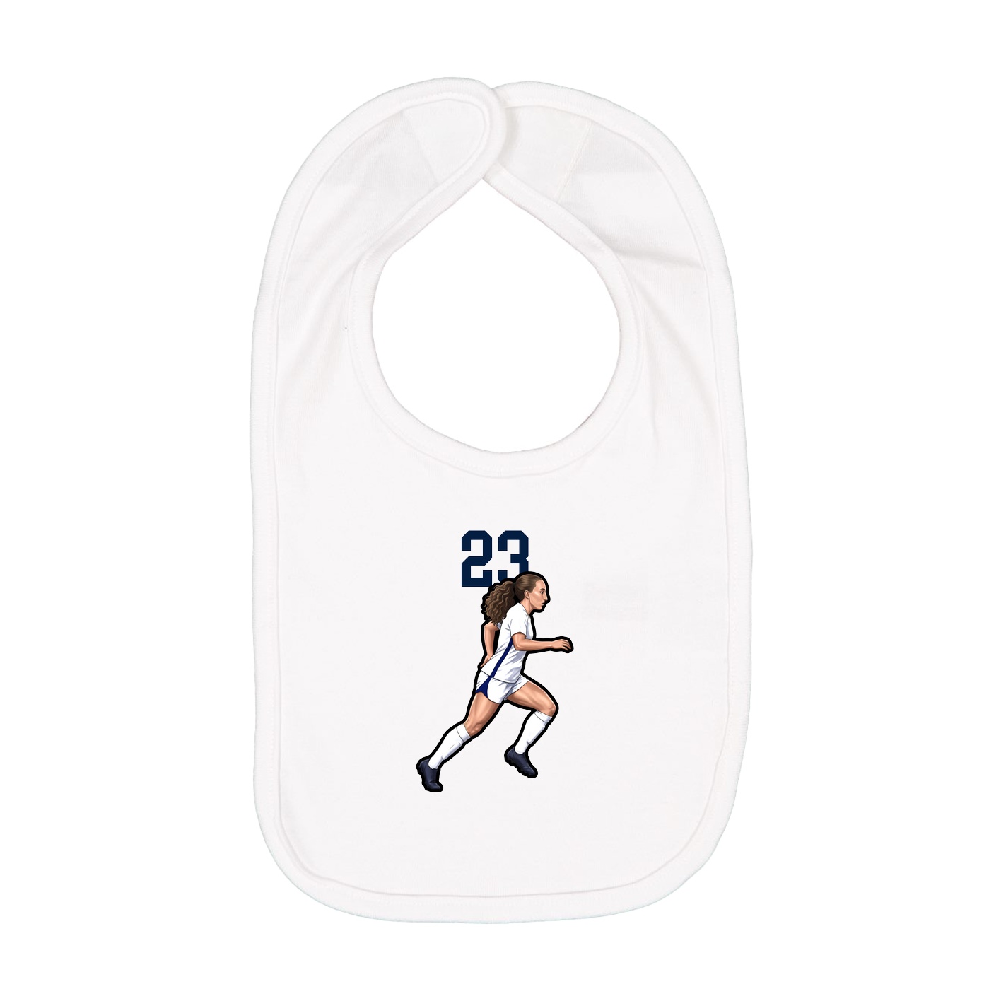 Infant Bib — Number Top in White