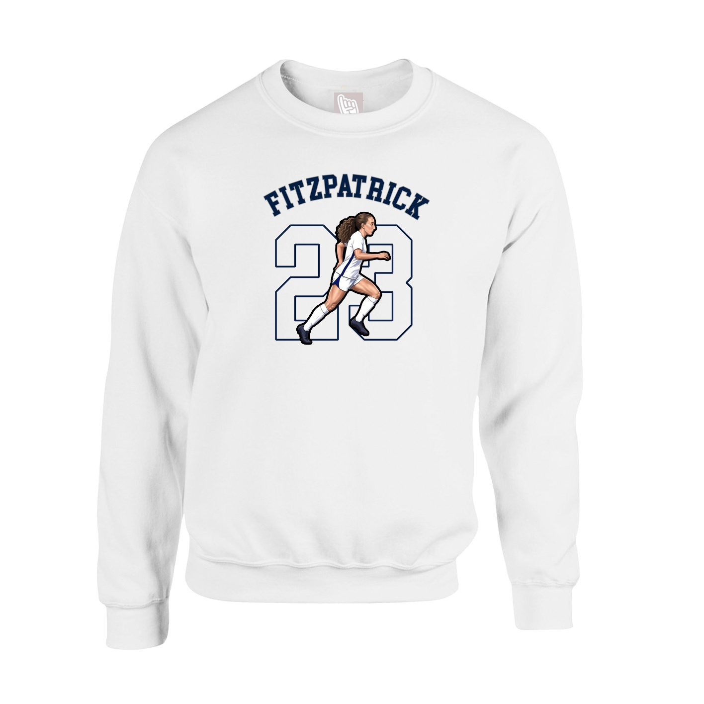 Fleece Crew — Shirsey Arch in White