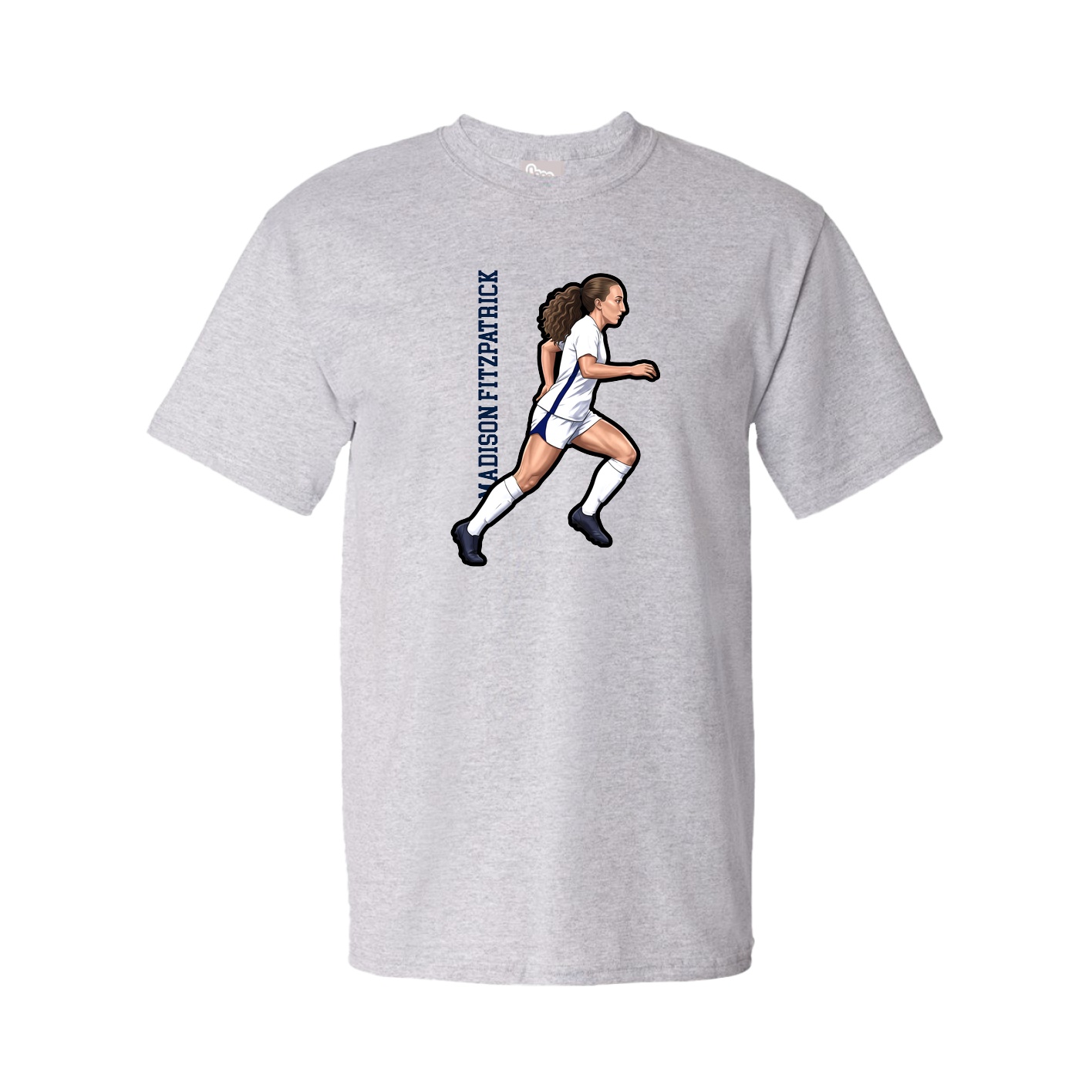 Youth Tee — Name Vertical in Grey
