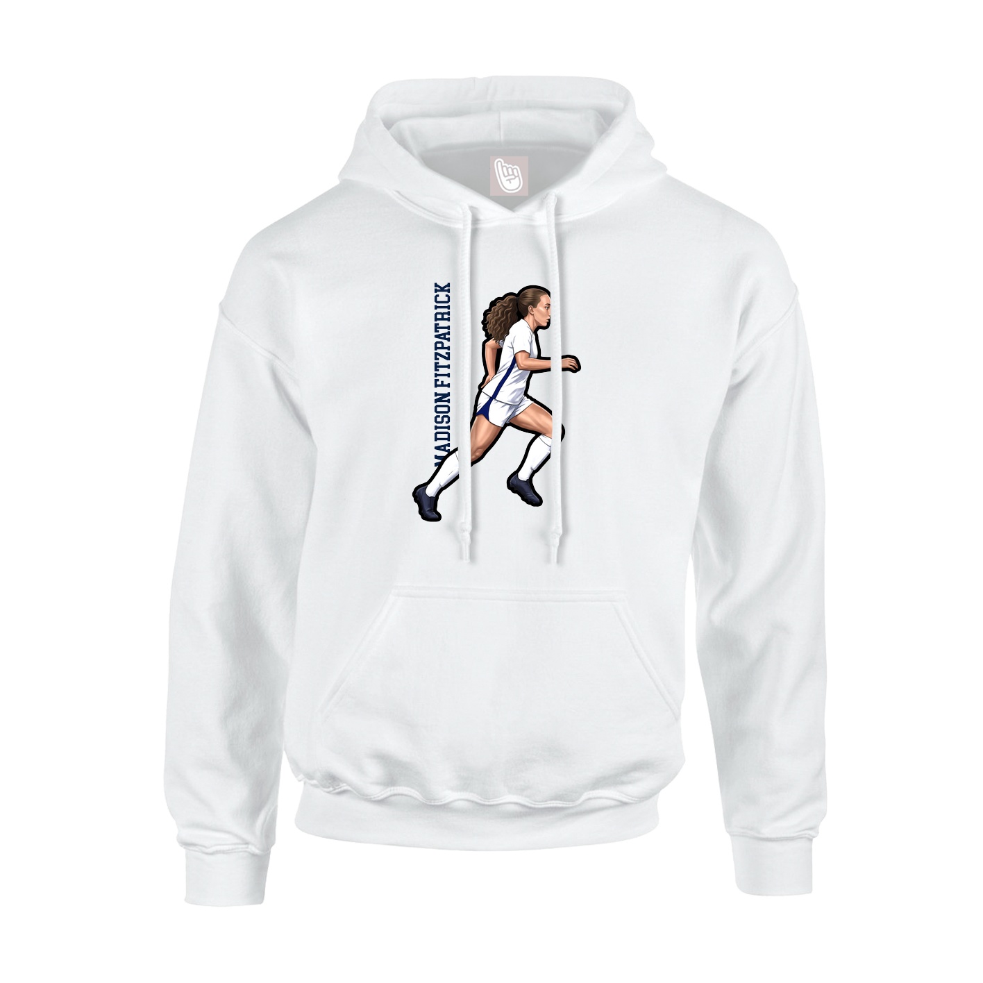 Youth Hoodie — Name Vertical in White
