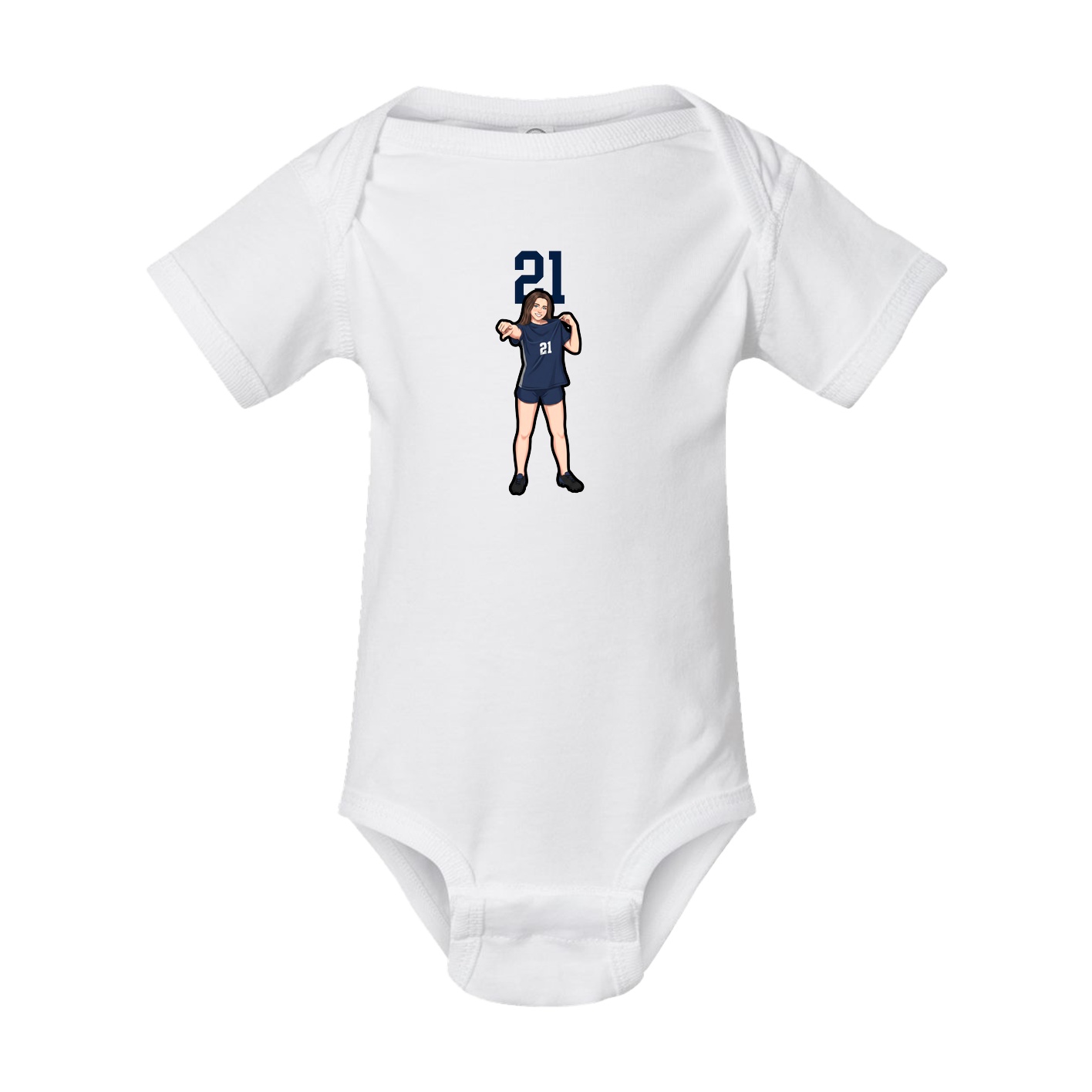Baby Onesie — Number Top in White