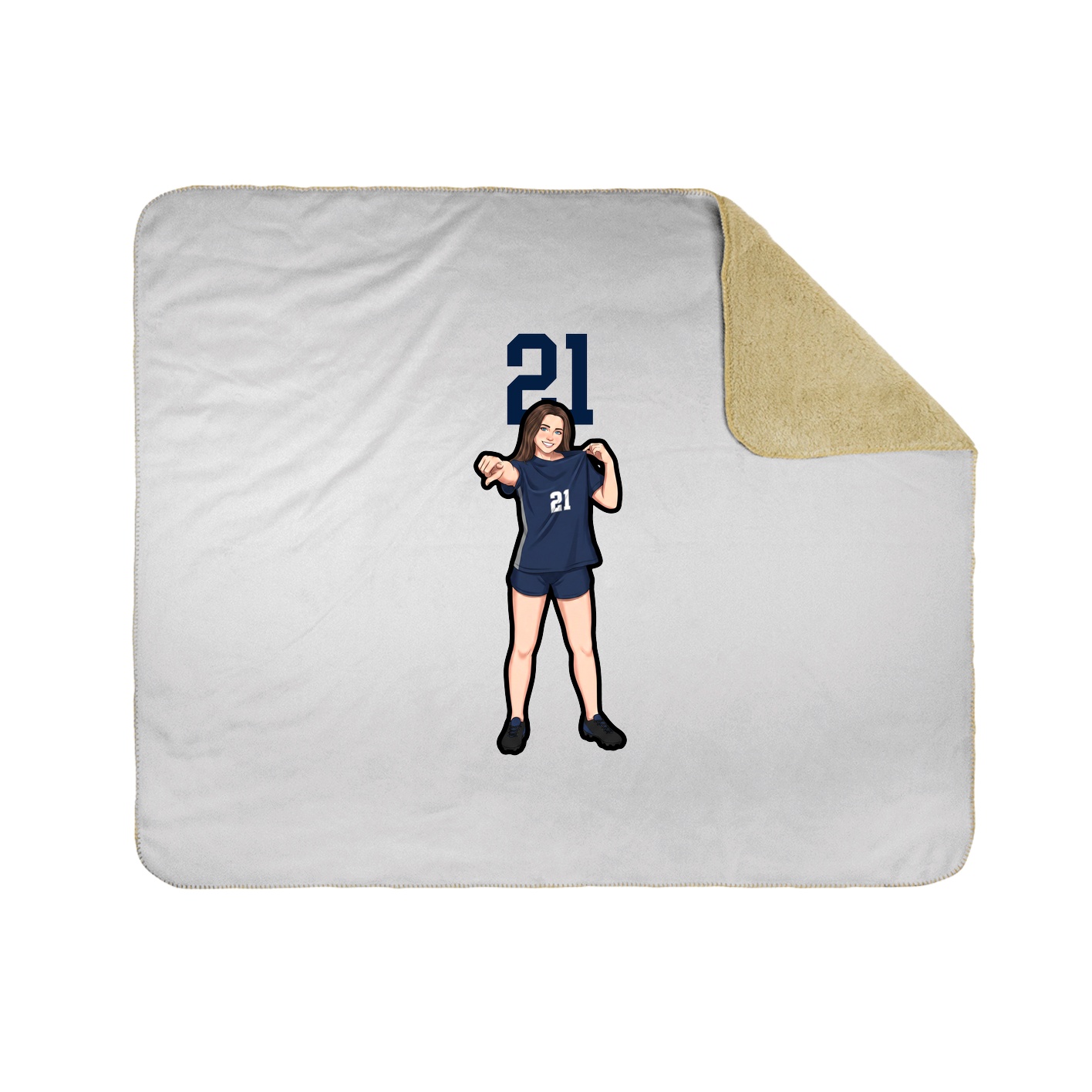 Throw Blanket — Number Top in White