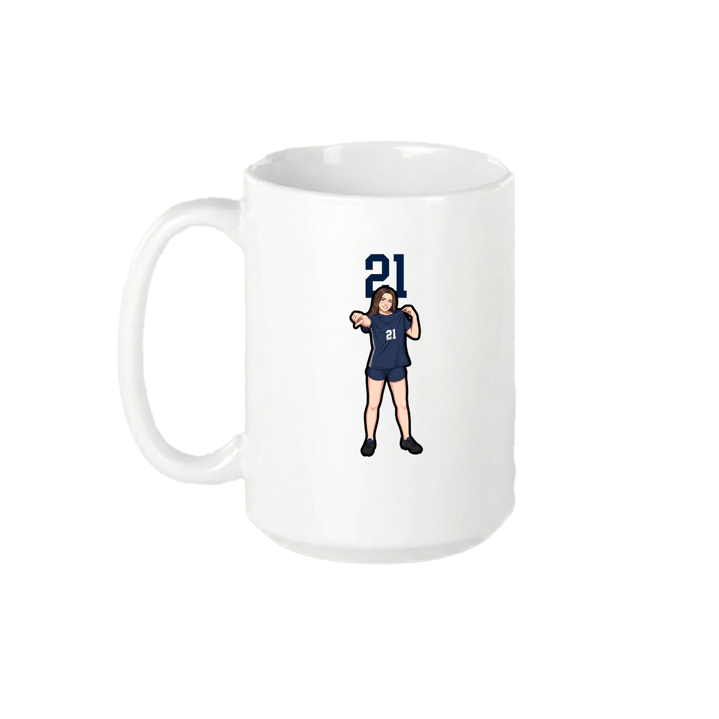 15oz Coffee Mug — Number Top in White