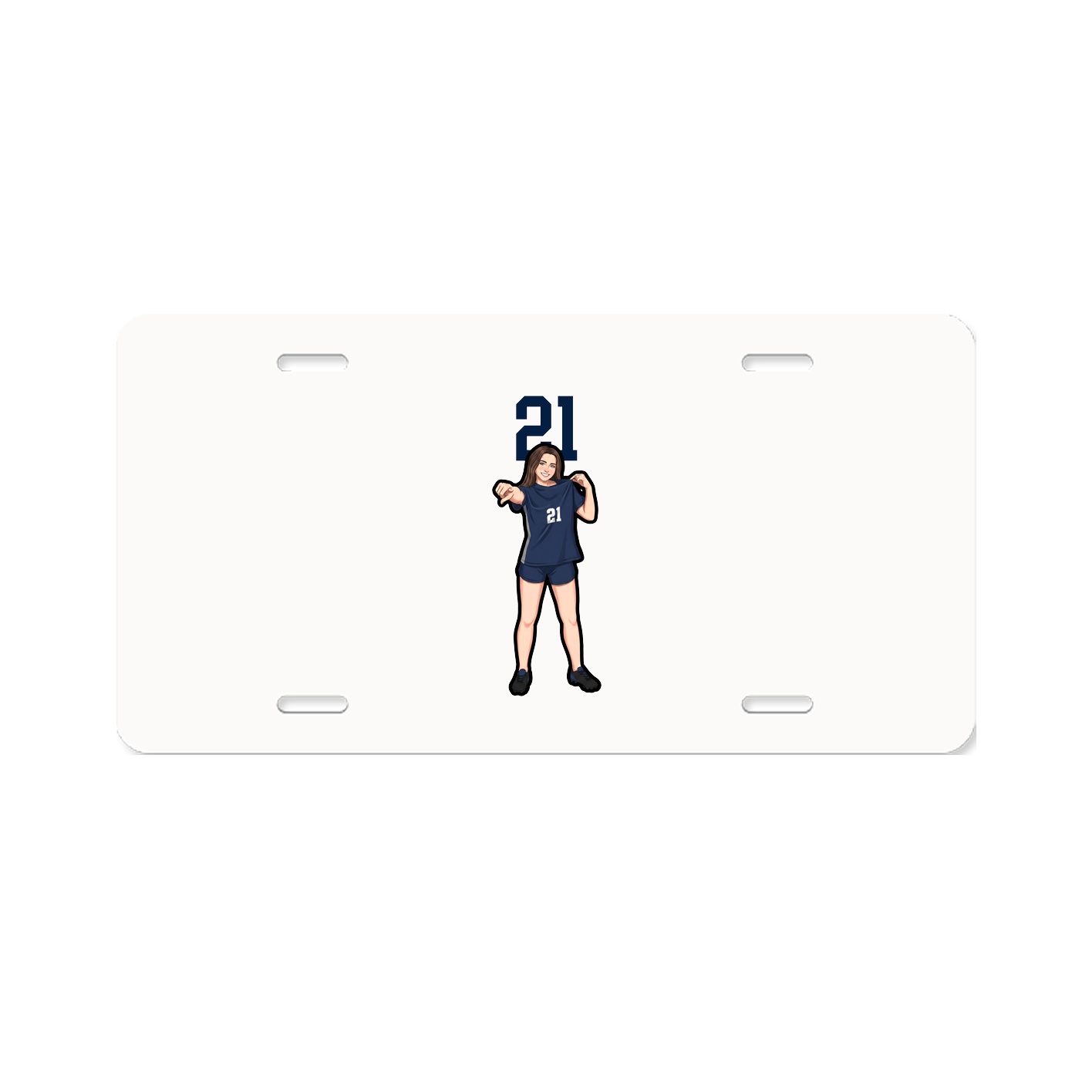 License Plate — Number Top in Classic