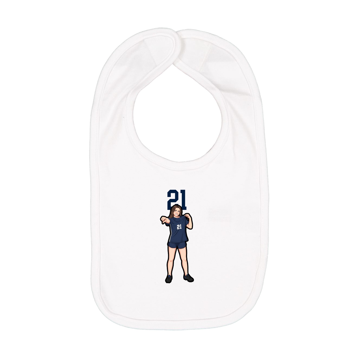 Infant Bib — Number Top in White