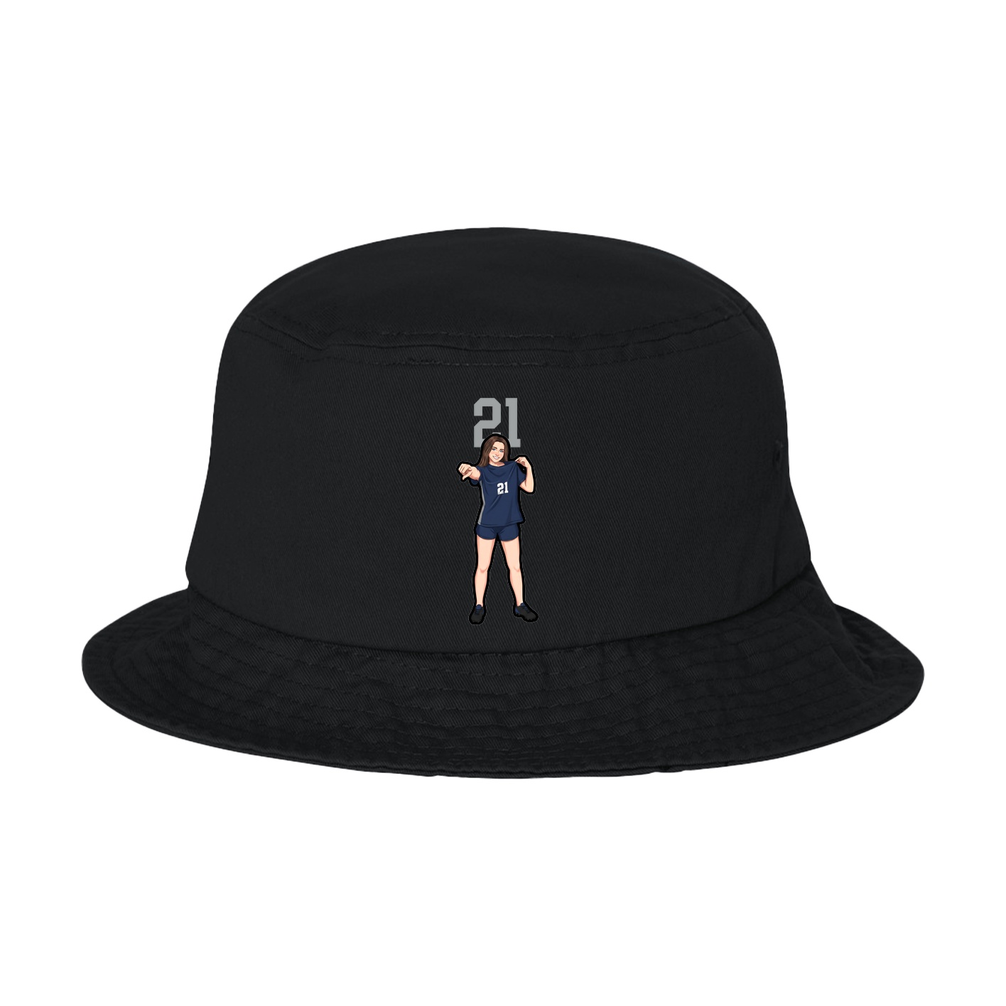Bucket Cap — Number Top in Black