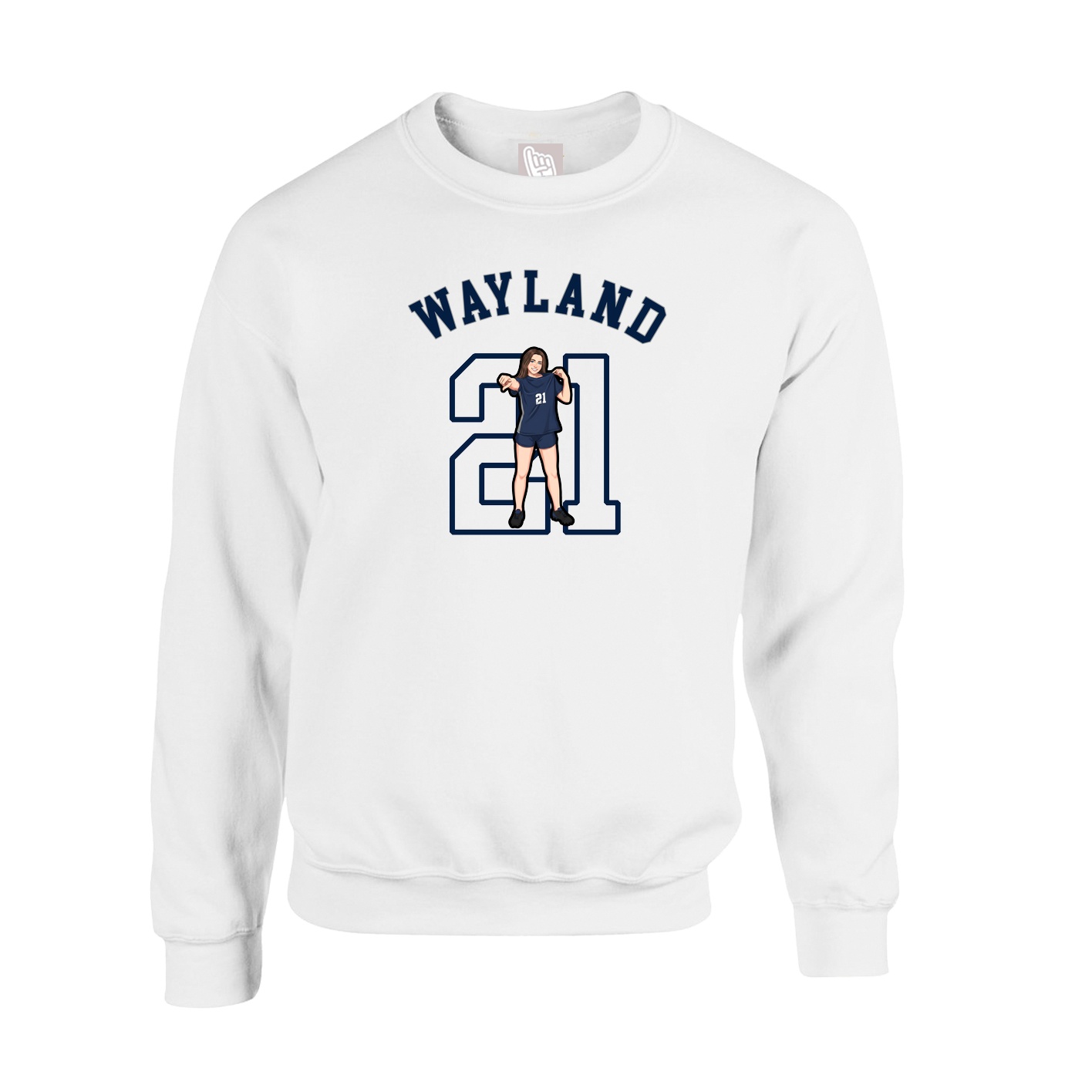 Fleece Crew — Shirsey Arch in White