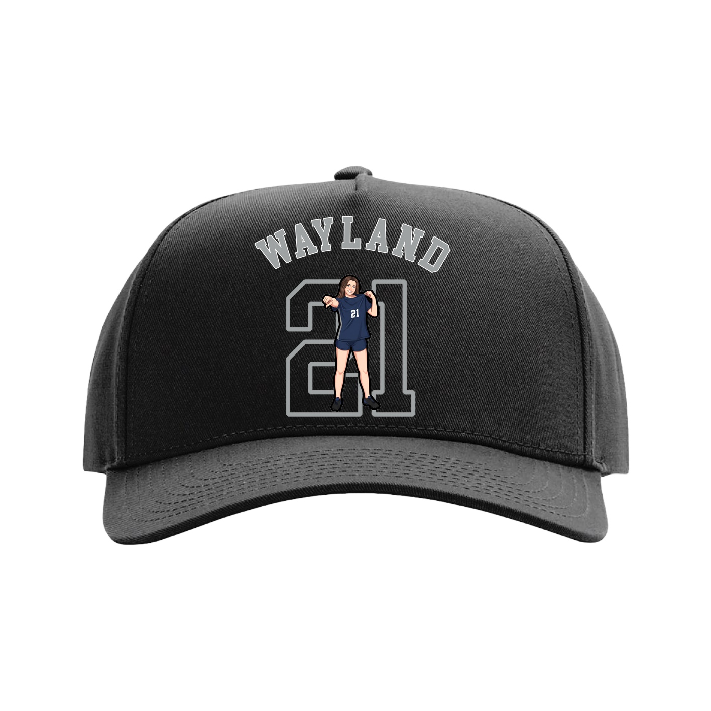 Full Fabric Five-Panel Champ Cap — Shirsey Arch in Black