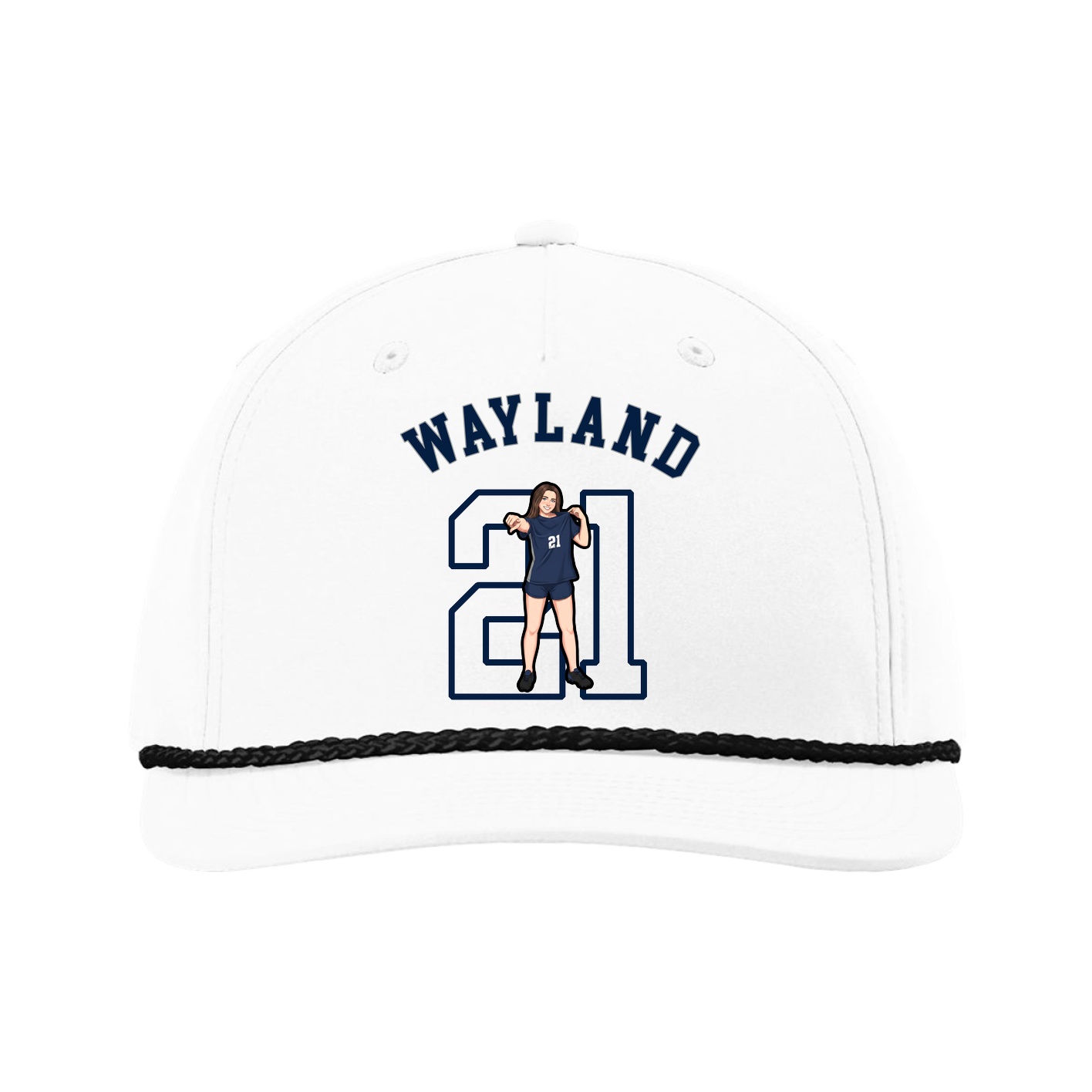 Five-Panel Classic Rope Cap — Shirsey Arch in White