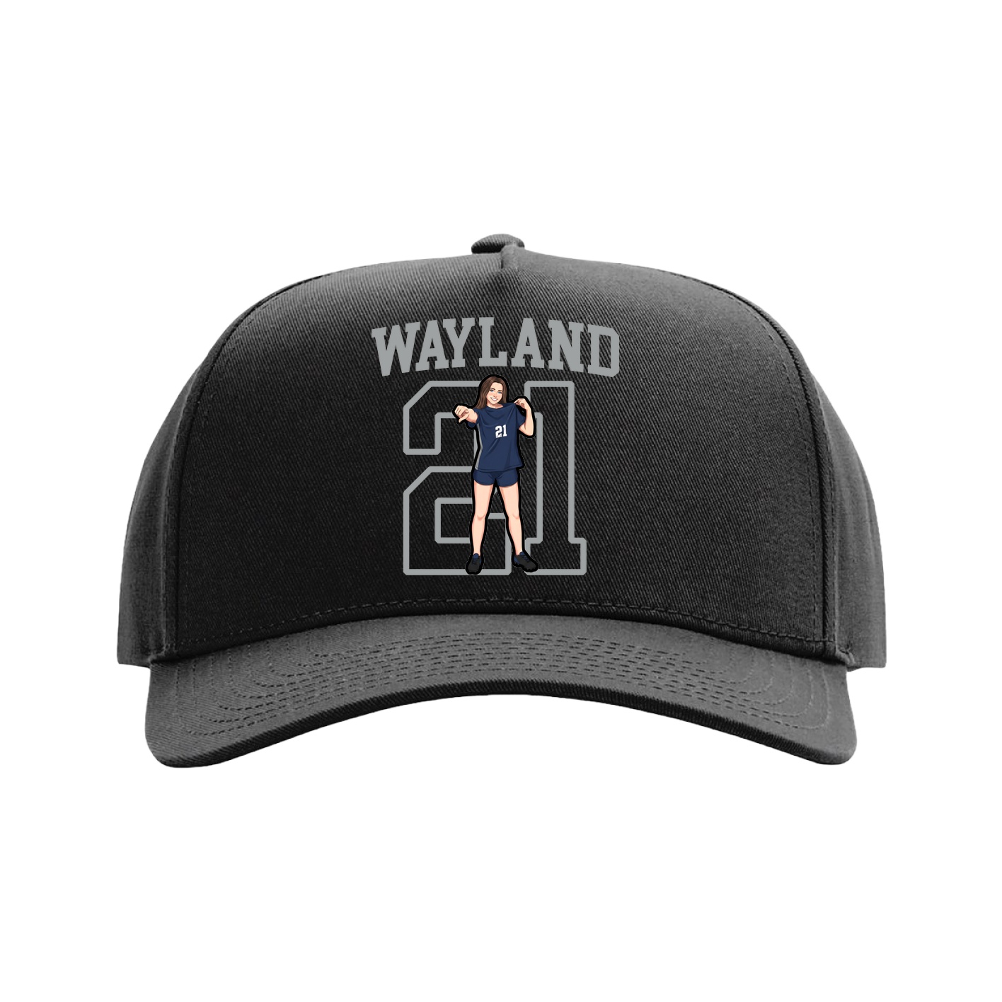 Full Fabric Five-Panel Champ Cap — Shirsey in Black