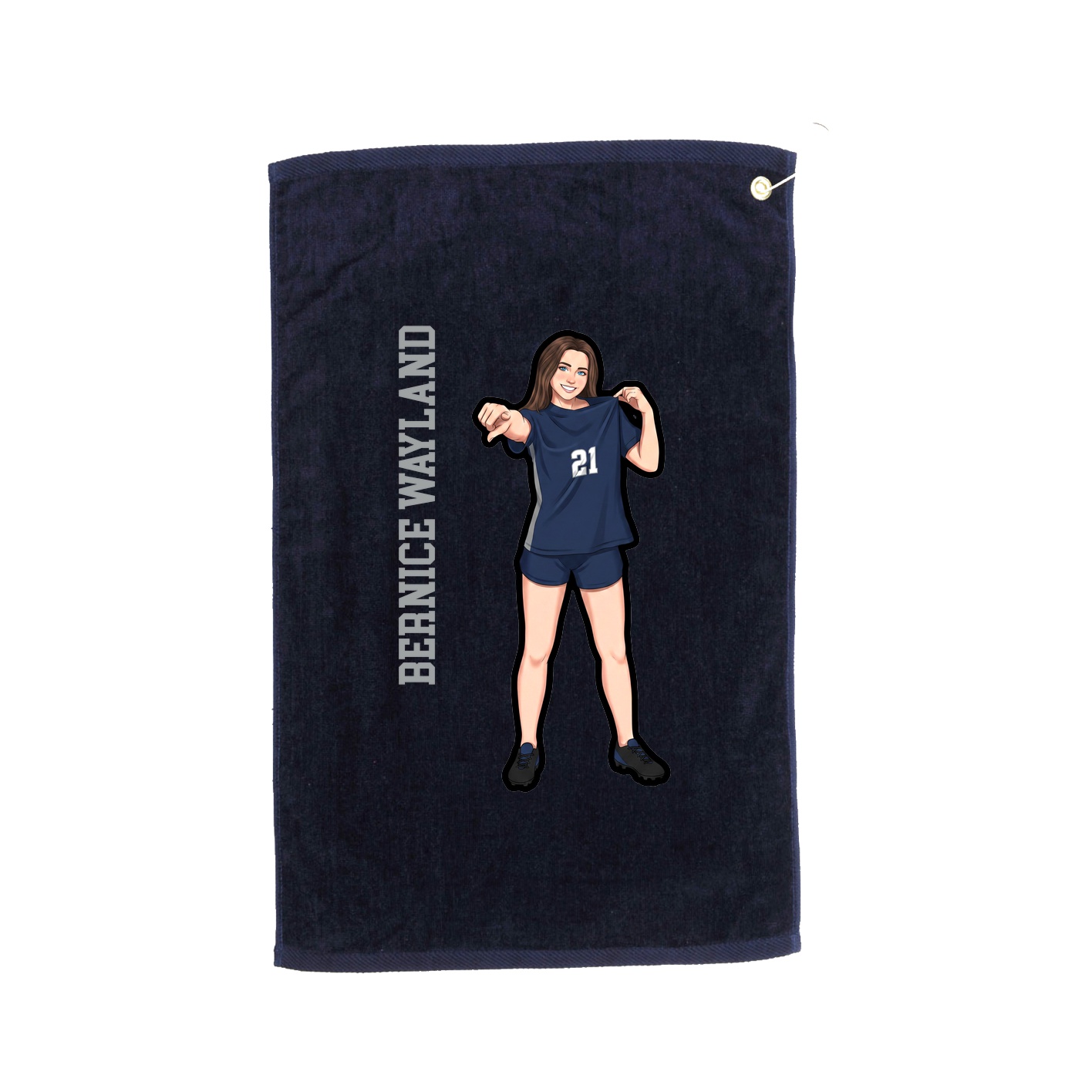 Golf Towel — Name Vertical in Navy