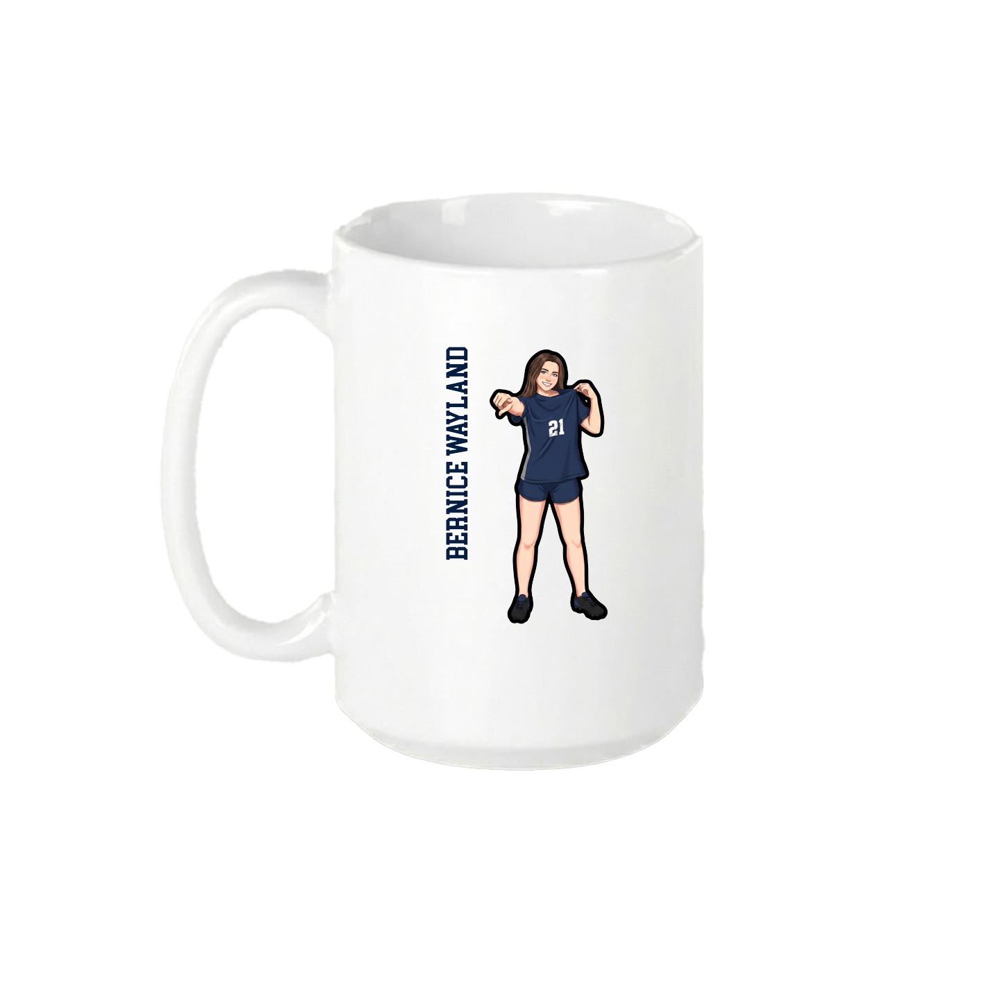 15oz Coffee Mug — Name Vertical in White