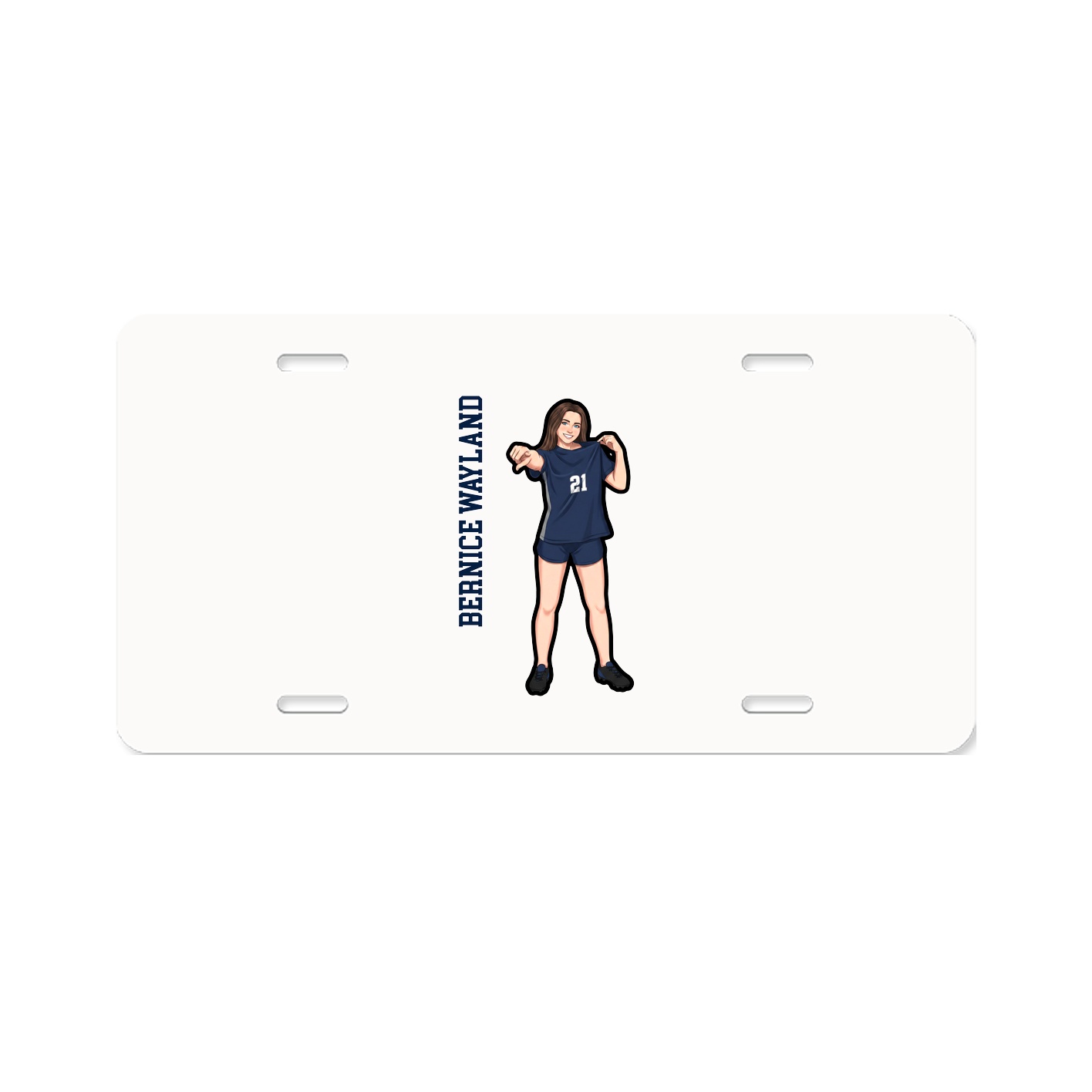 License Plate — Name Vertical in Classic