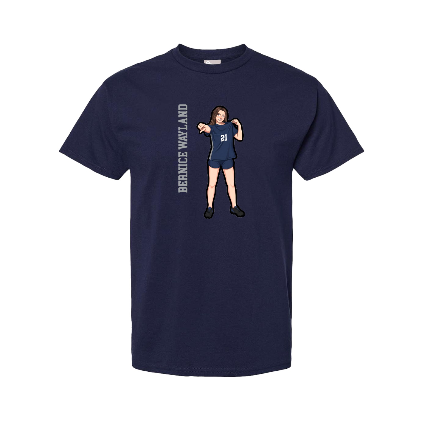 Tee — Name Vertical in Navy