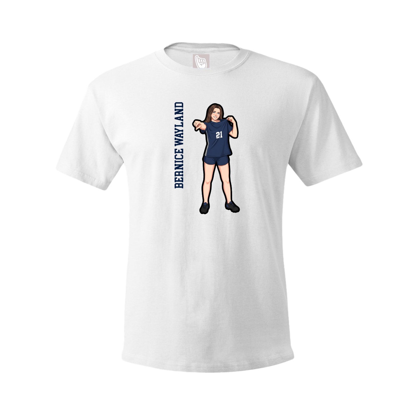 Tee — Name Vertical in White