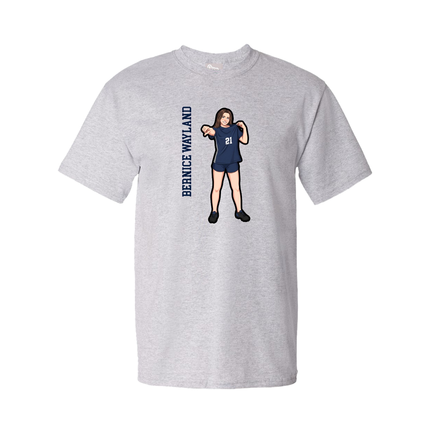 Youth Tee — Name Vertical in Grey