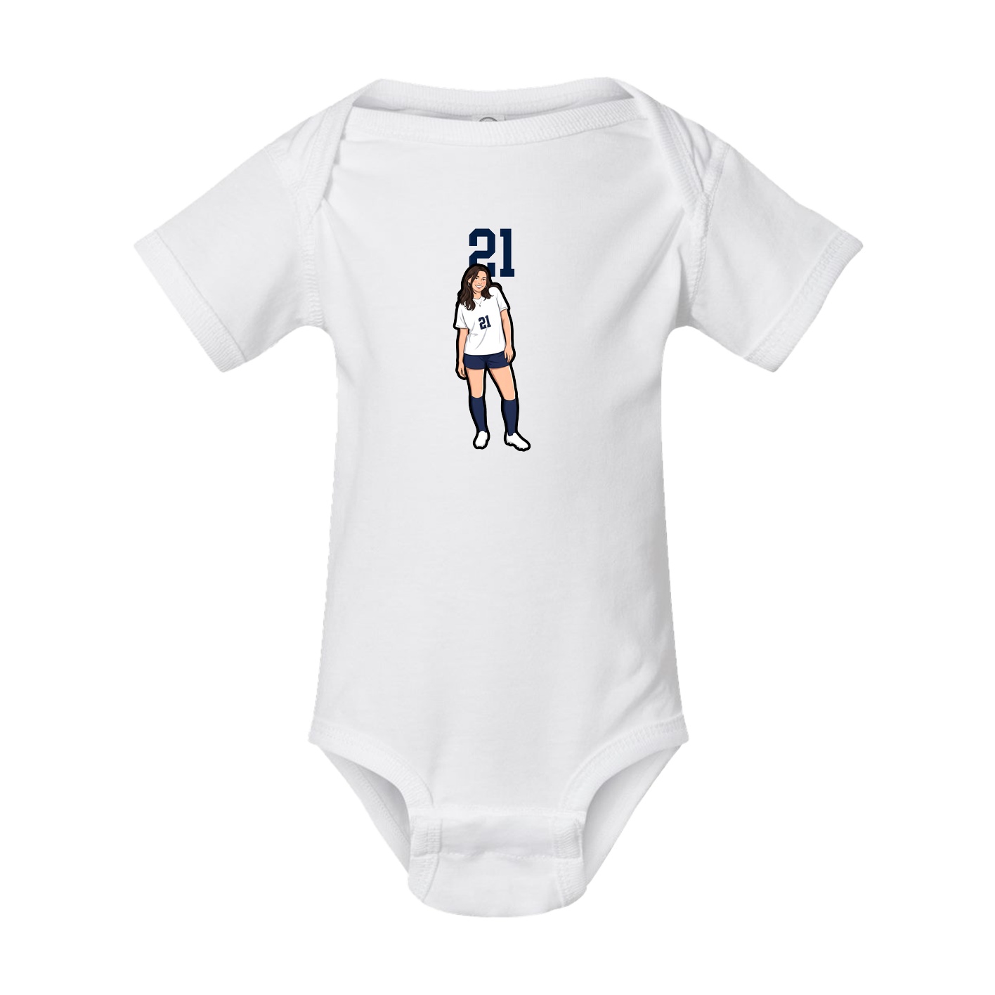Baby Onesie — Number Top in White