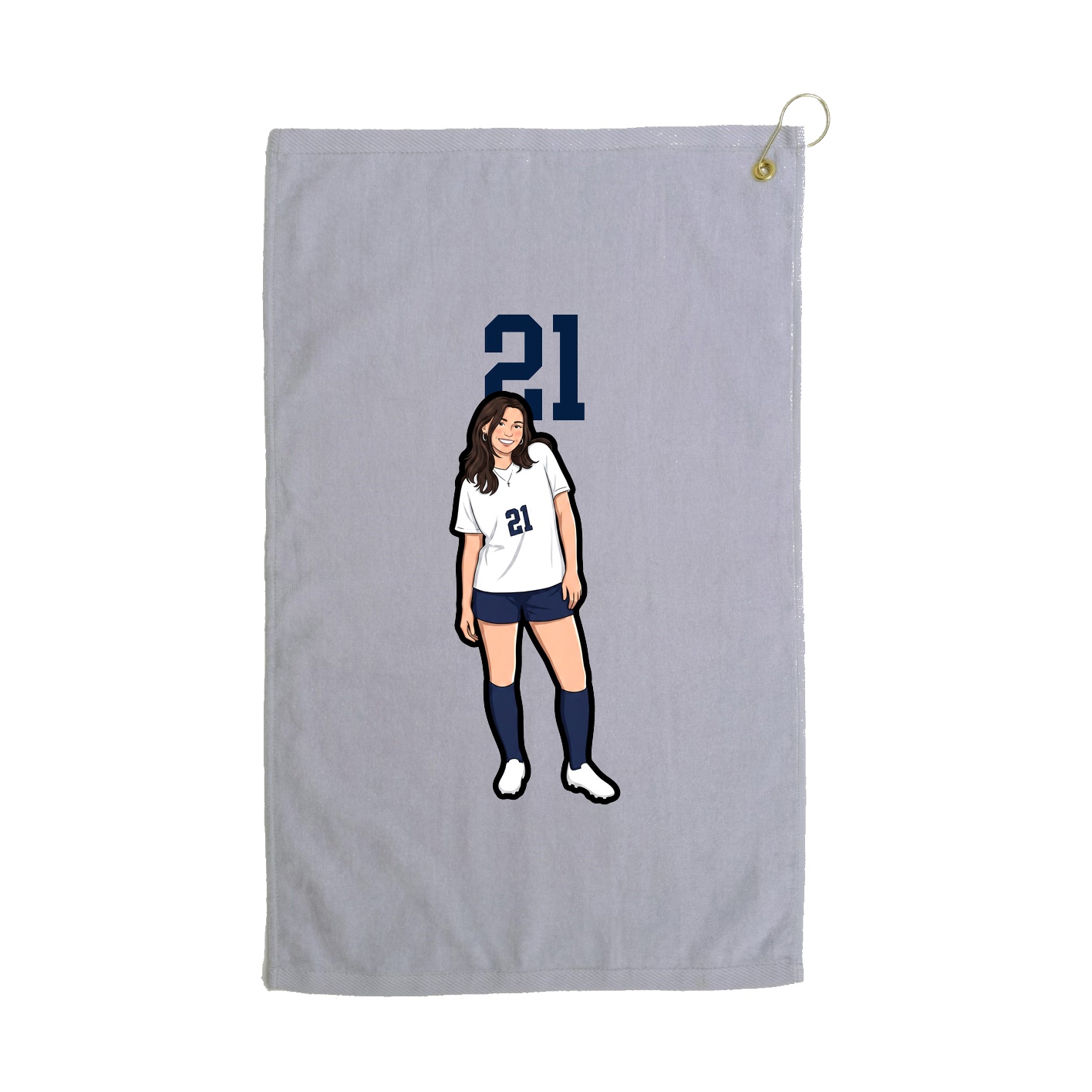 Golf Towel — Number Top in Grey