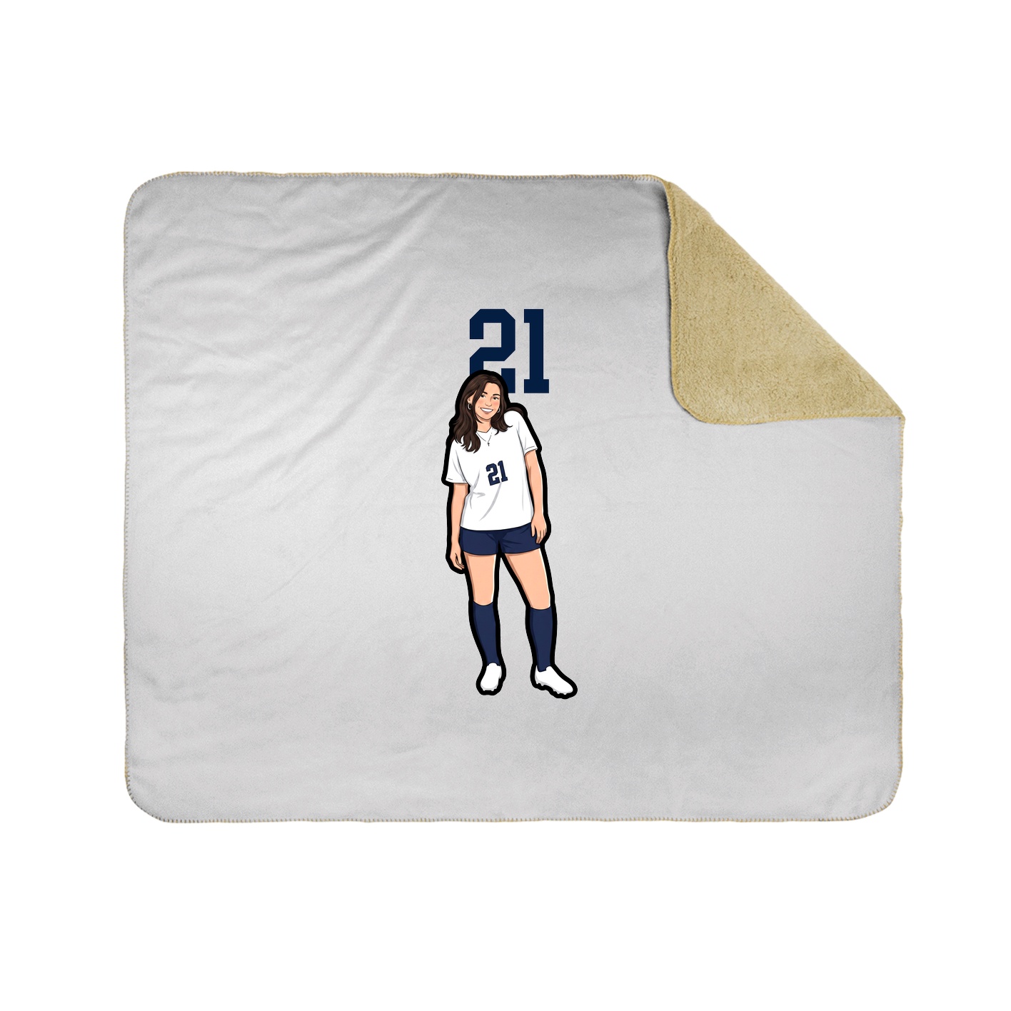 Throw Blanket — Number Top in White