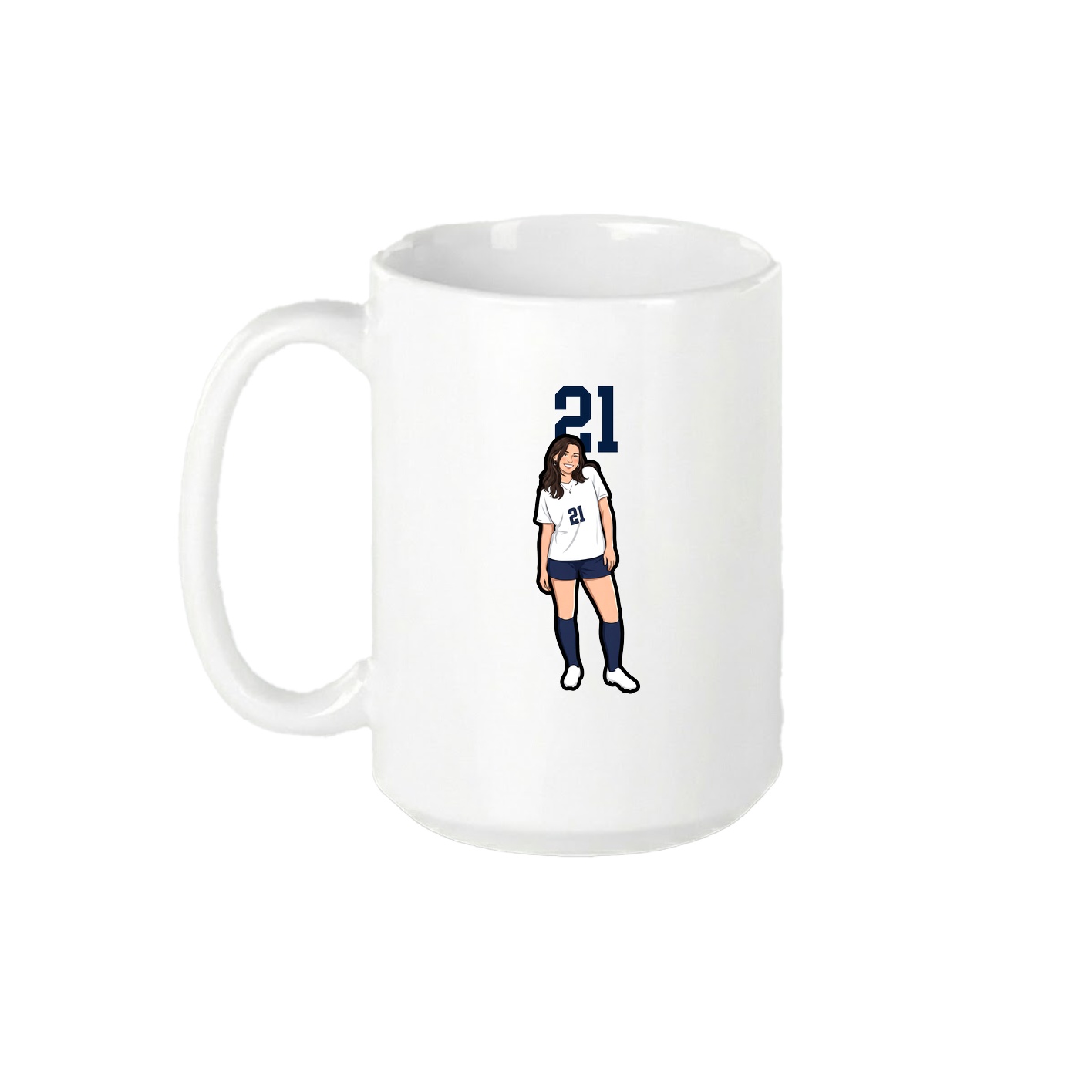 15oz Coffee Mug — Number Top in White