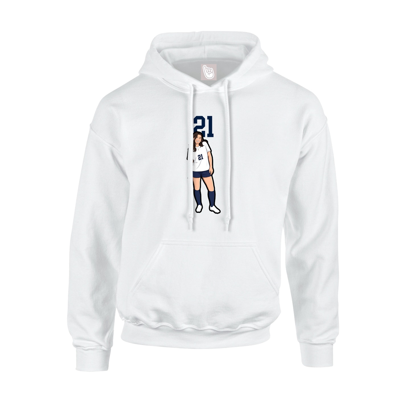 Hoodie — Number Top in White