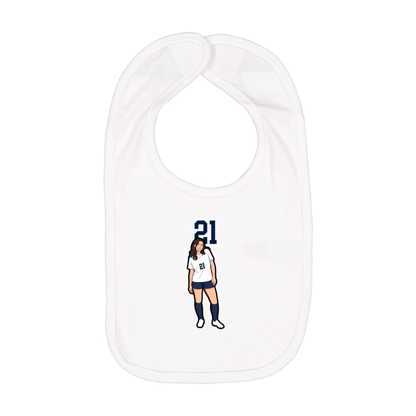 Infant Bib — Number Top in White