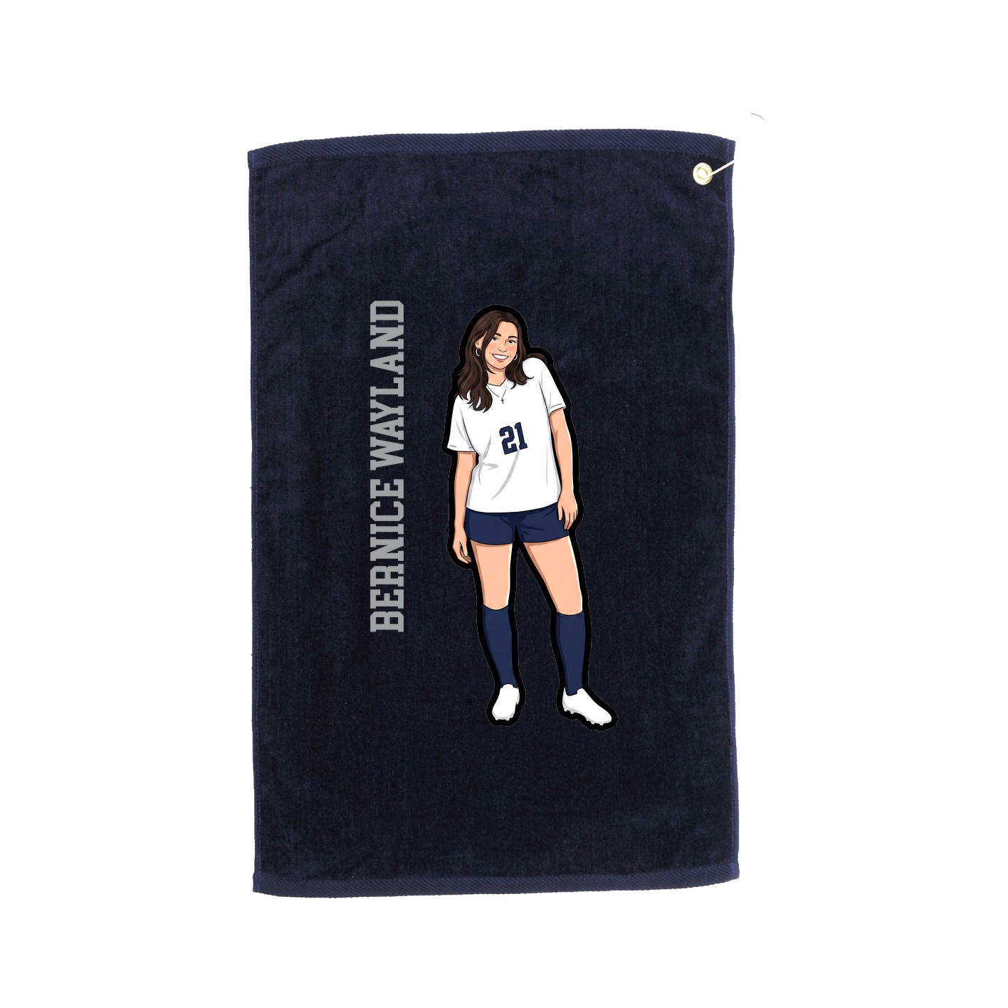 Golf Towel — Name Vertical in Navy