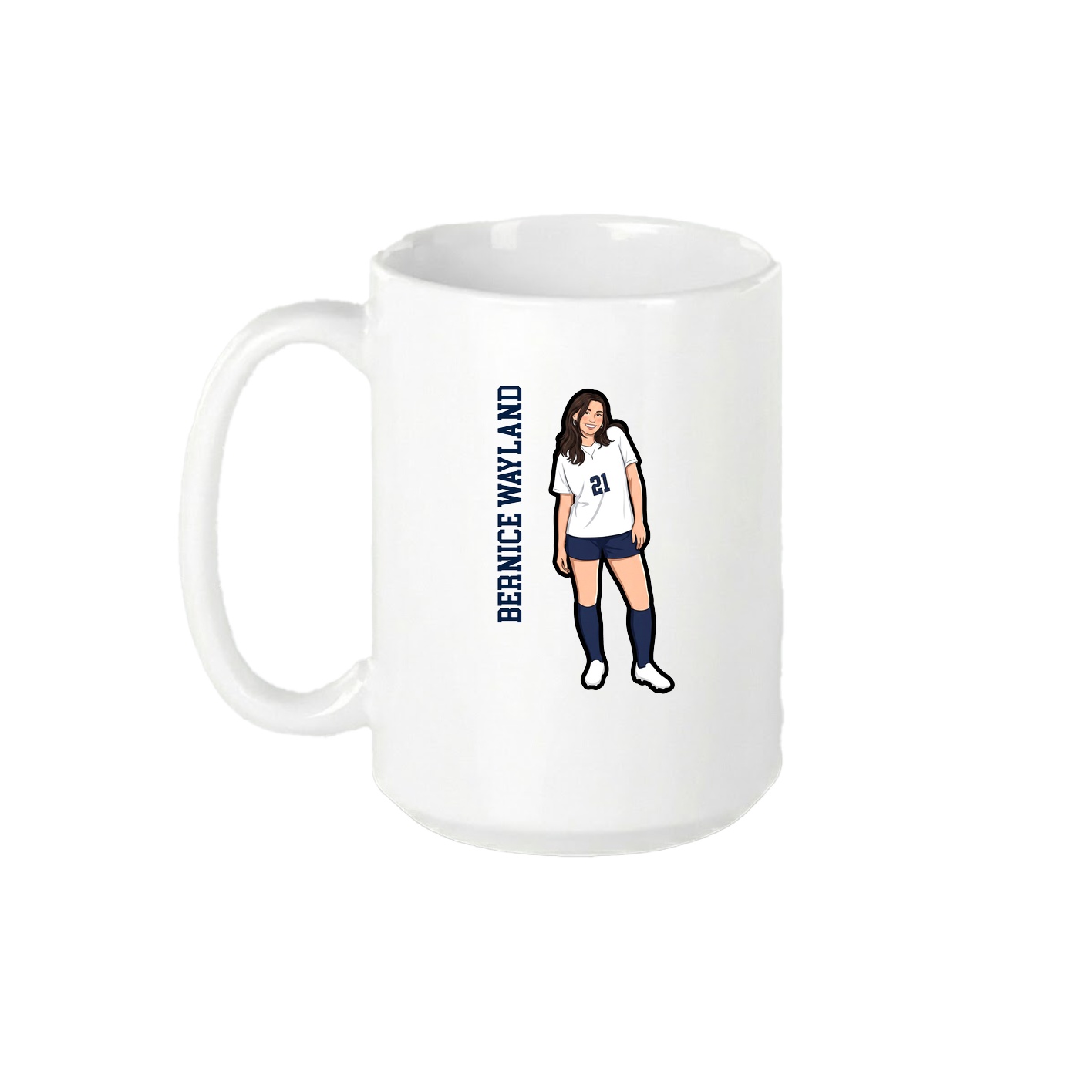 15oz Coffee Mug — Name Vertical in White