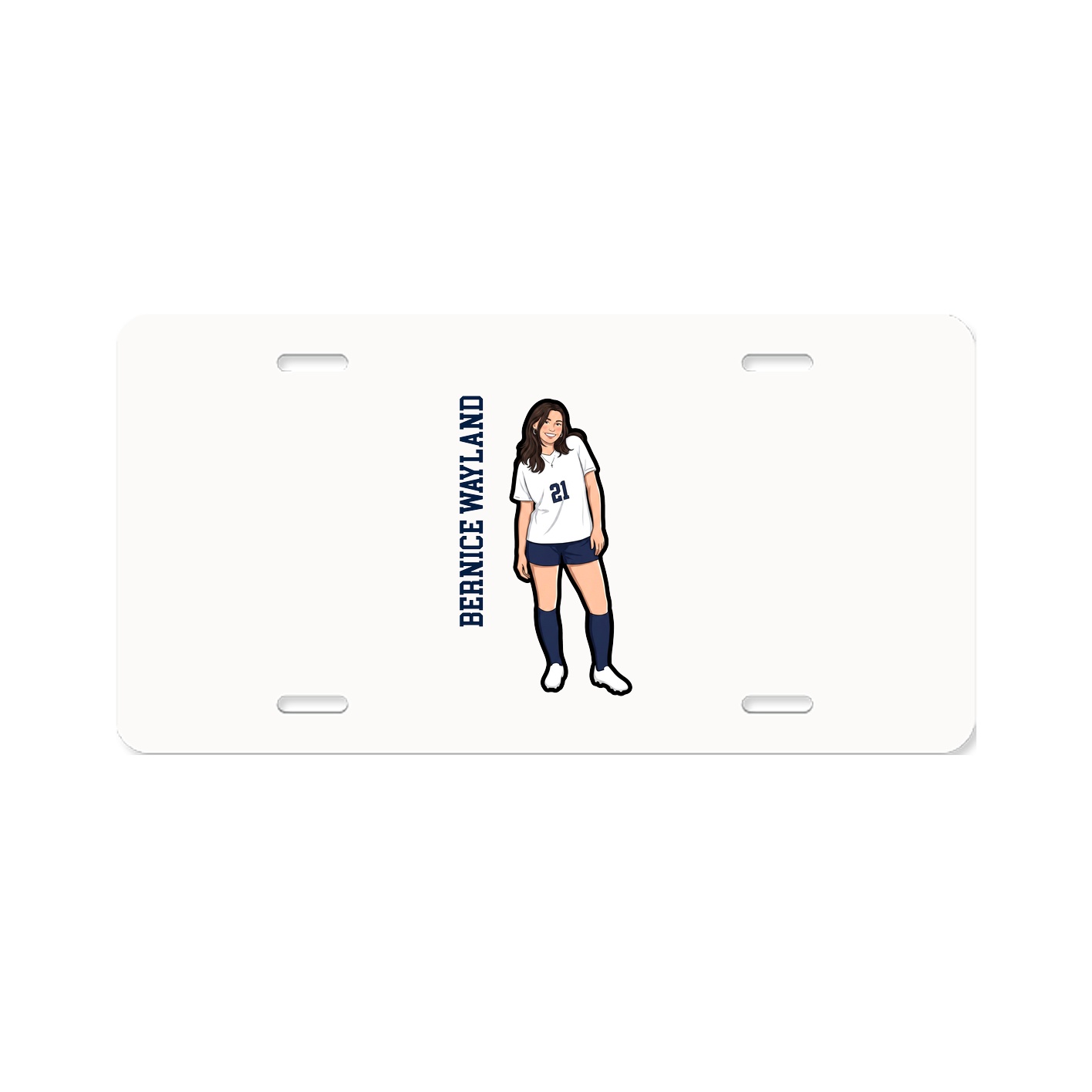 License Plate — Name Vertical in Classic