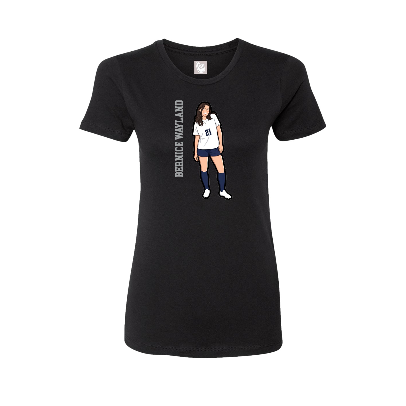 Womens Tee — Name Vertical in Black