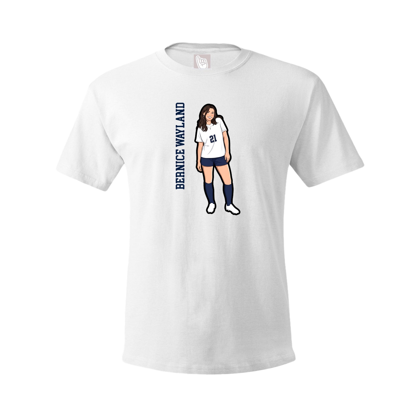Youth Tee — Name Vertical in White