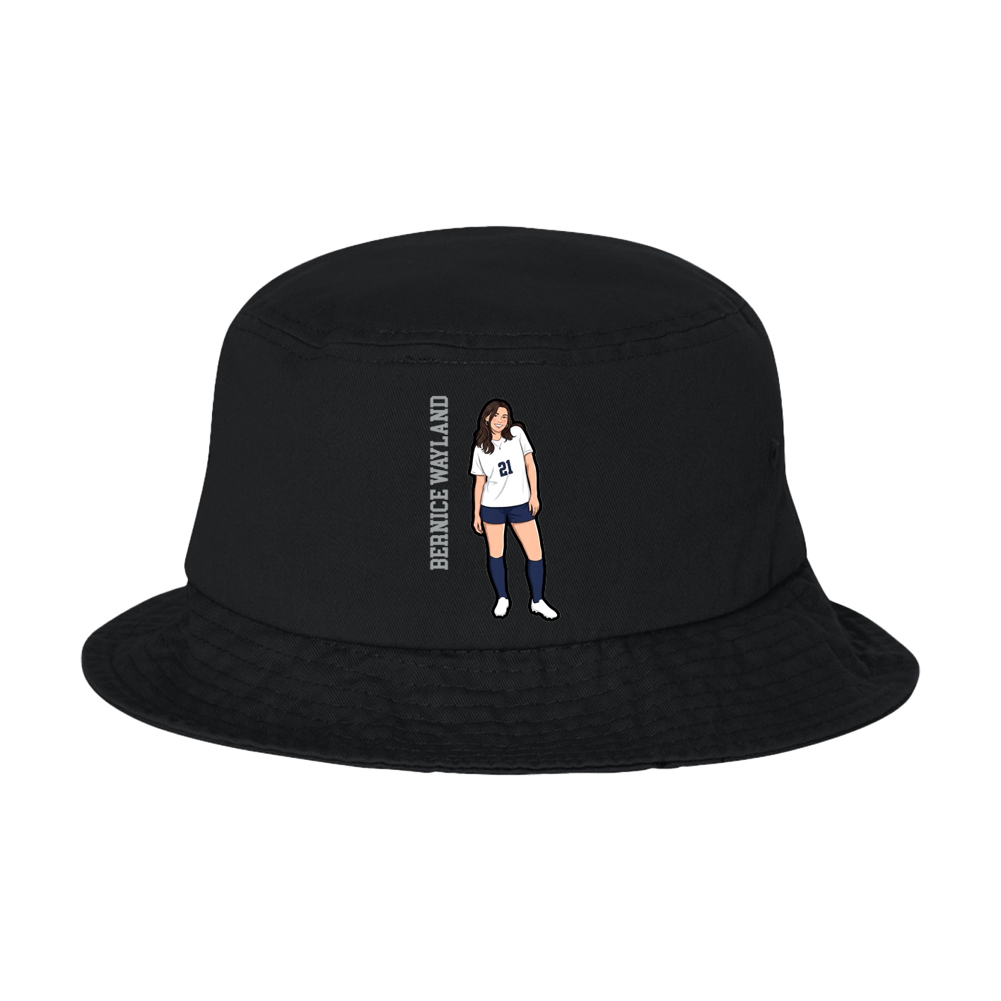 Bucket Cap — Name Vertical in Black