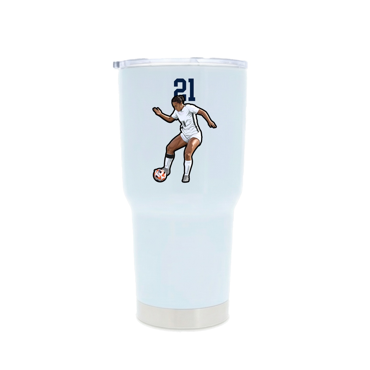 30oz Stainless Steel Tumbler — Number Top in White