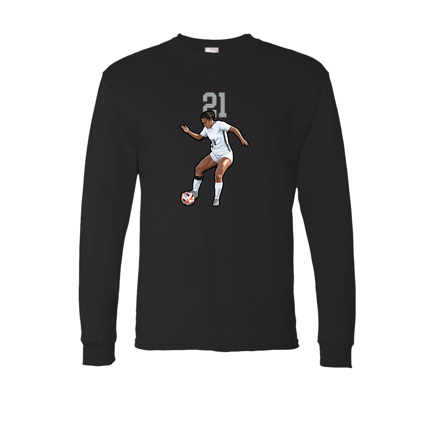 Long Sleeve Tee — Number Top in Black
