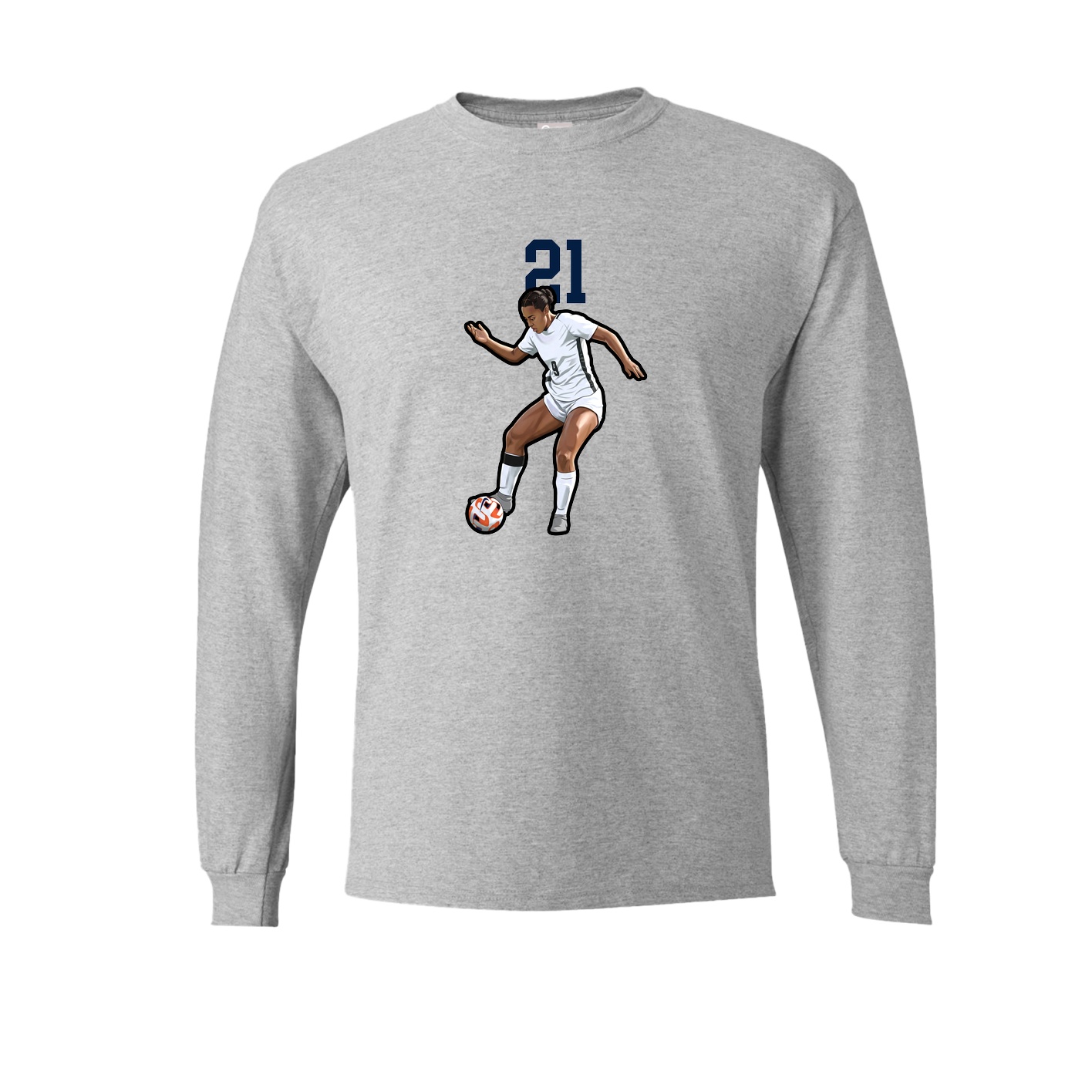 Long Sleeve Tee — Number Top in Grey