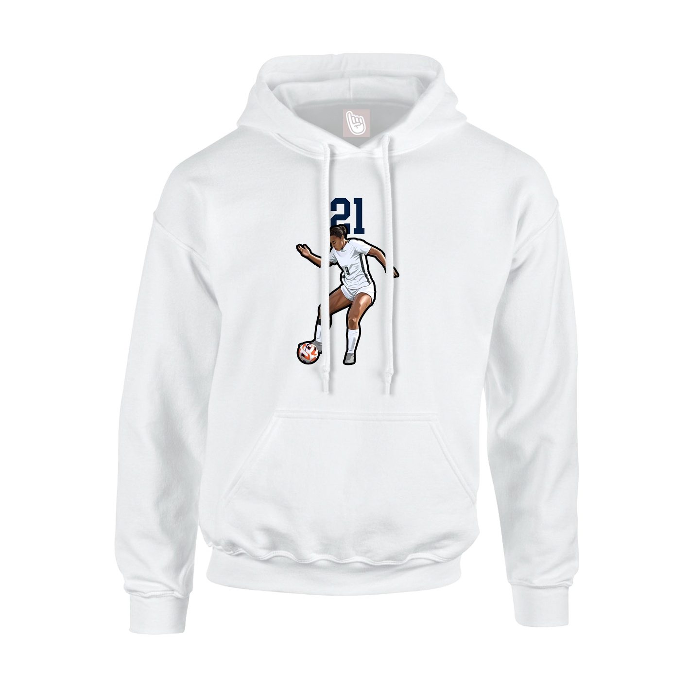 Hoodie — Number Top in White