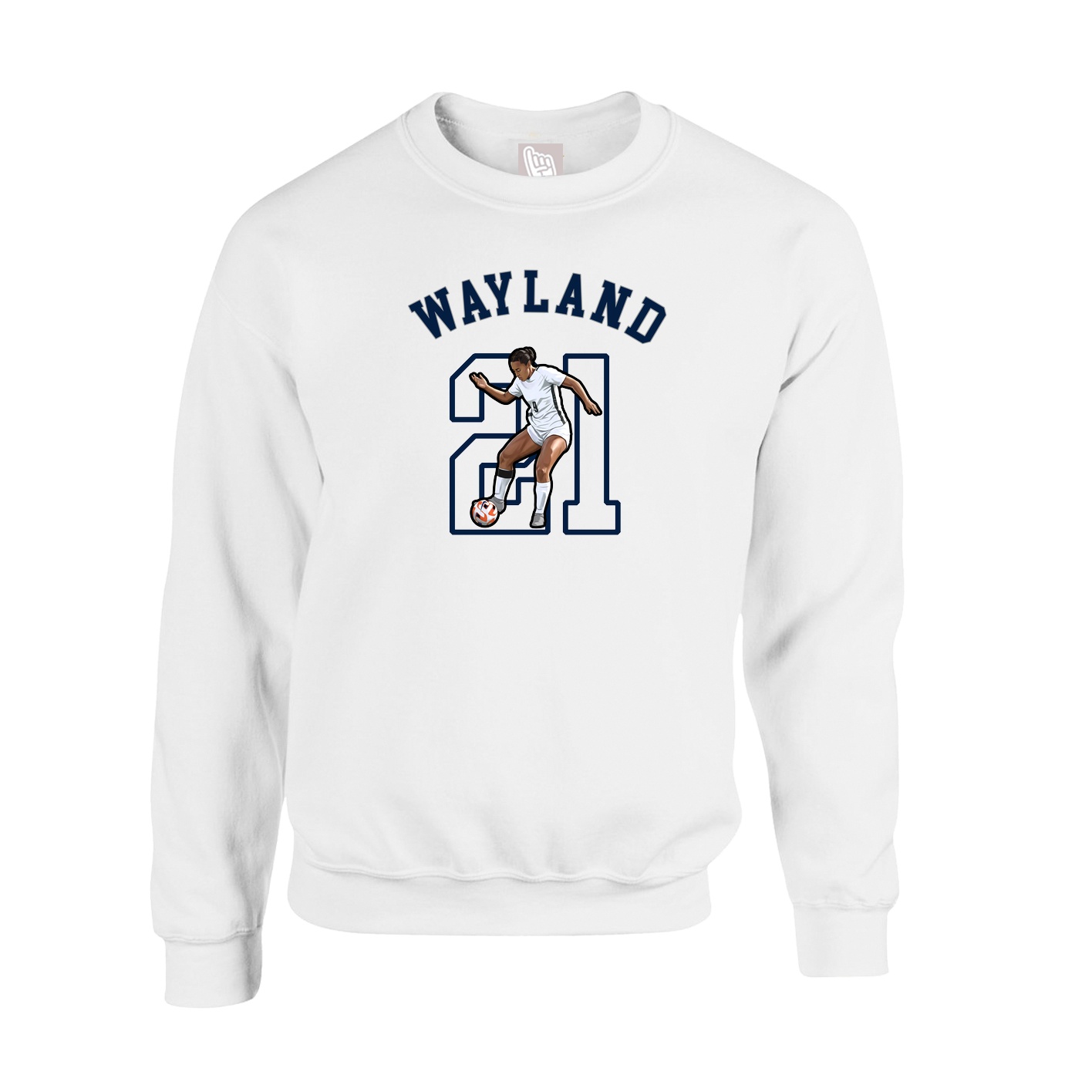 Fleece Crew — Shirsey Arch in White