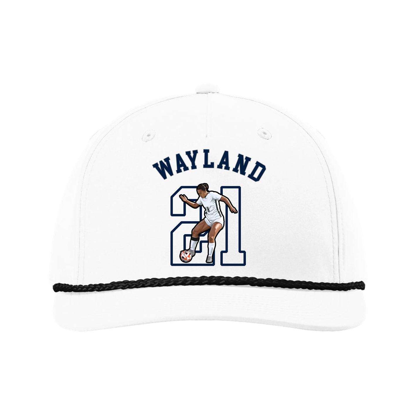 Five-Panel Classic Rope Cap — Shirsey Arch in White